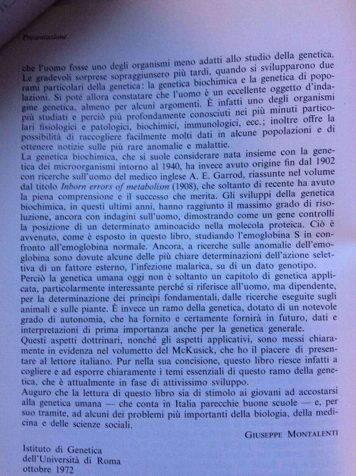 GENETICA UMANA - VICTOR A. McKUSICK, ZANICHELLI EDITORE. 1975