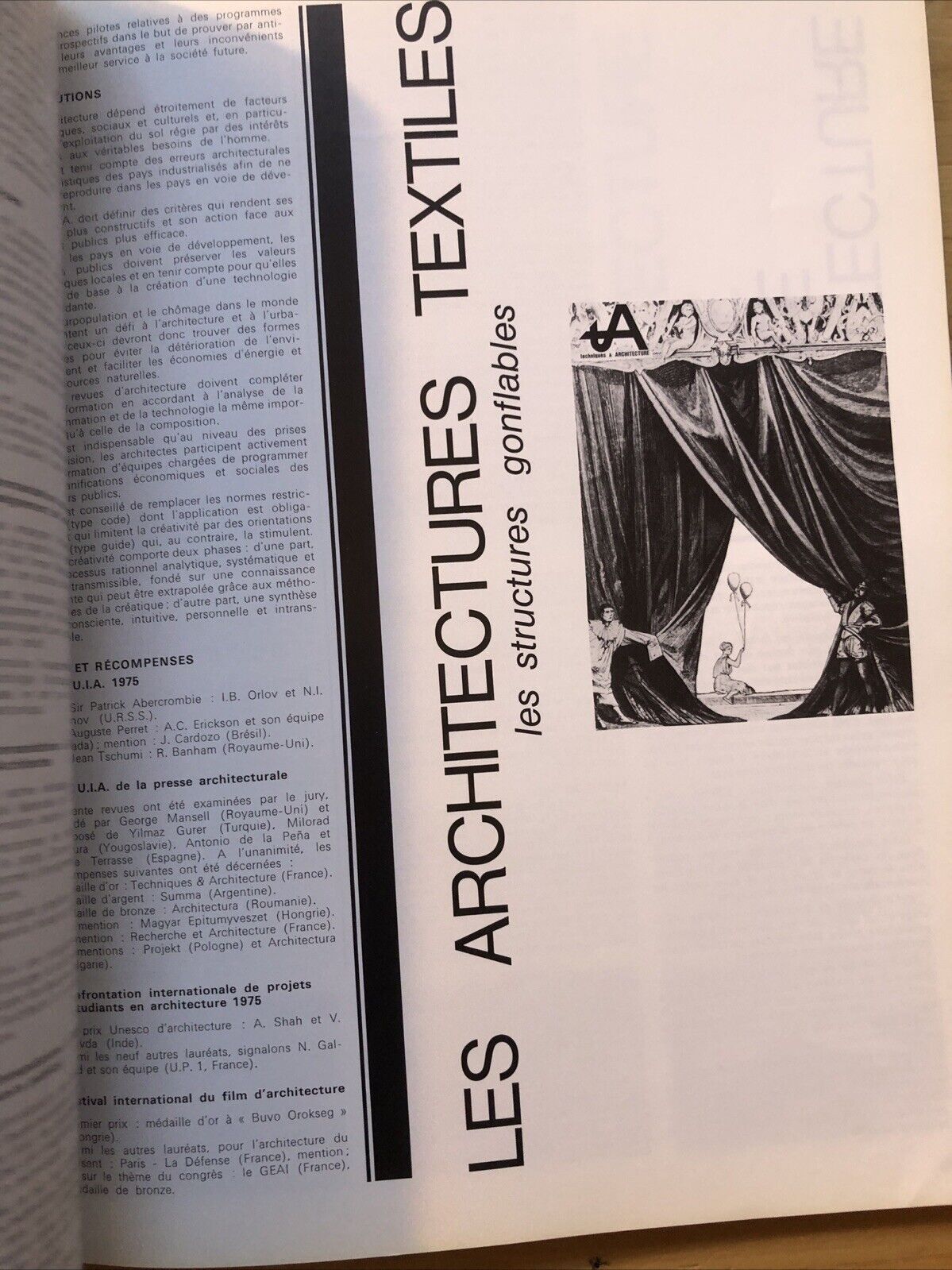 Techniques & Architecture - Architectures textiles, structures gonflabes 1975