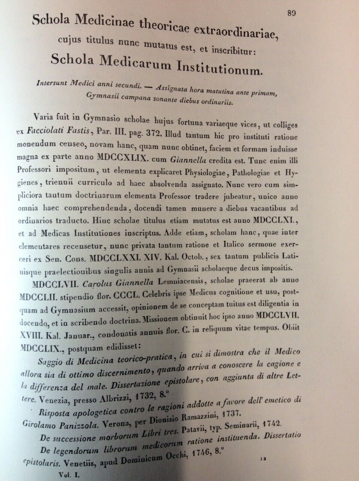 FASTI GYMNASII PATAVINI, FRANCISCO MARIA COLLE, GIUSEPPE VEDOVA,COPIA ANAS.FORNI