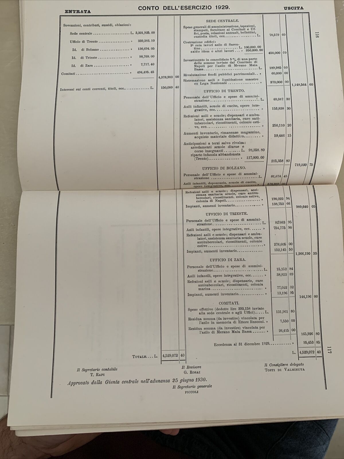 OPERA NAZIONALE DI ASSISTENZA ALL'ITALIA REDENTA - Relazione e rendiconto 1929 #