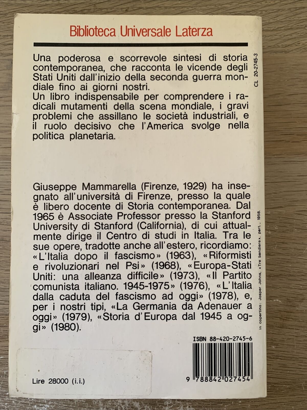 MAMMARELLA - L'AMERICA DA ROOSEVELT A REAGAN. LATERZA 1986