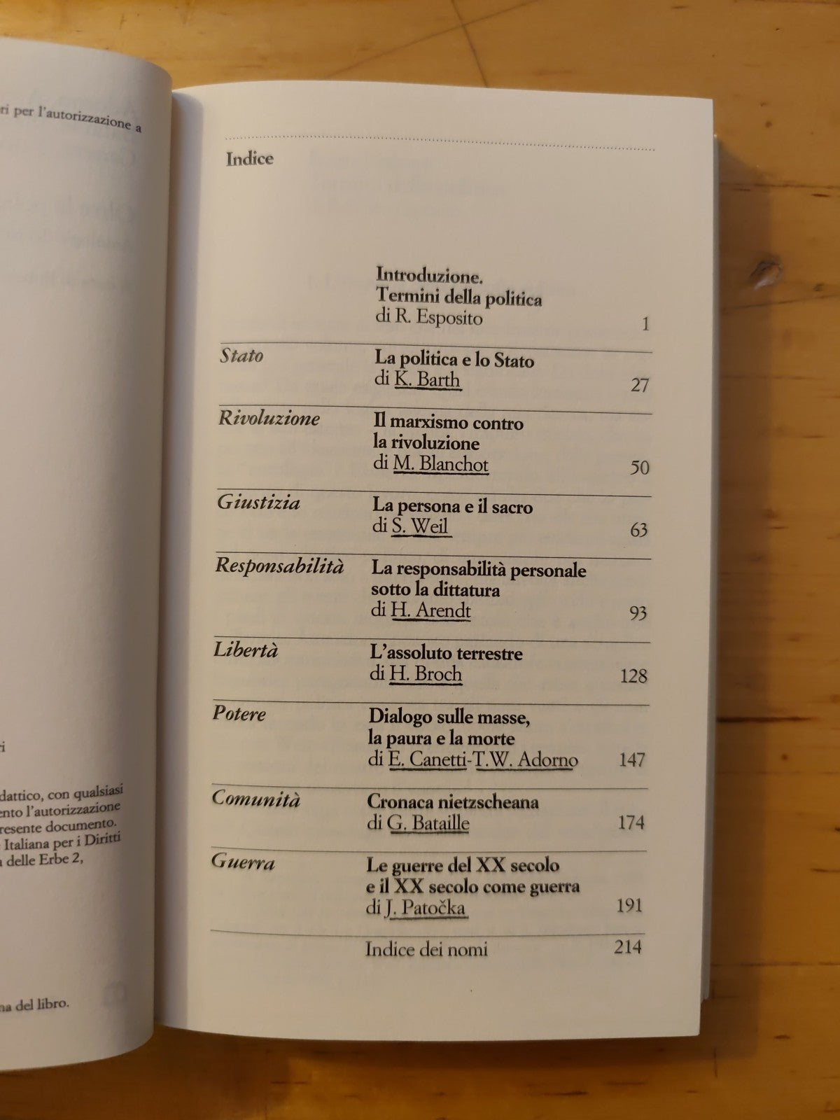 Oltre la politica - Roberto Esposito, Mondadori 1996 - Adorno Arendt Barth Weil