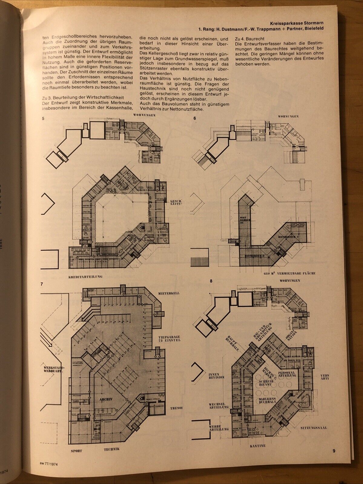 ARCHITEKTUR WETTBEWERBE 77 Sparkassen Banken. Banks ARCHITECTURE MAGAZINE 1974