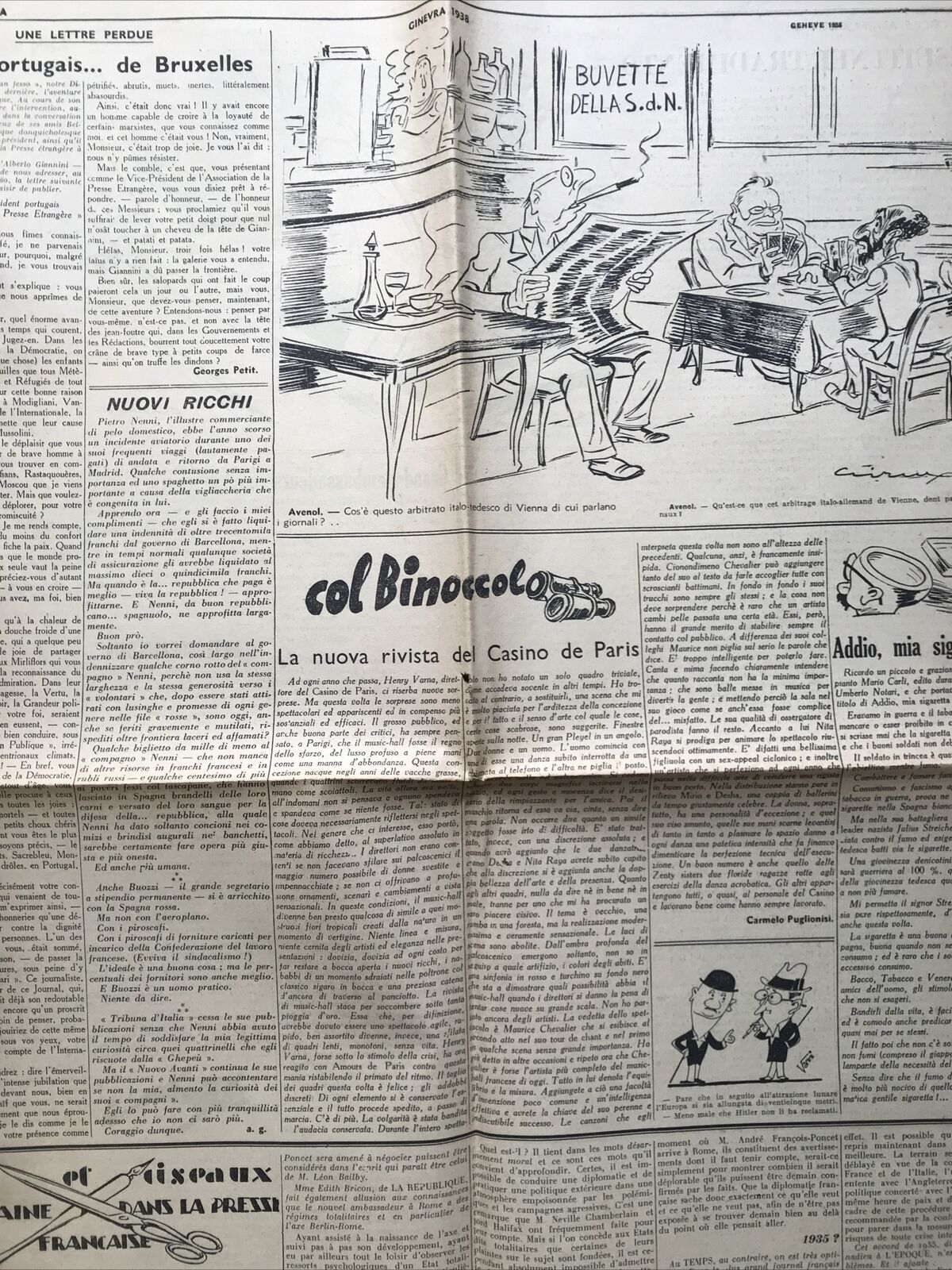 TRIBUNA D'ITALIA anno 2 n 48 -ANNO 1938 - POLITICA - SATIRA POLITICA
