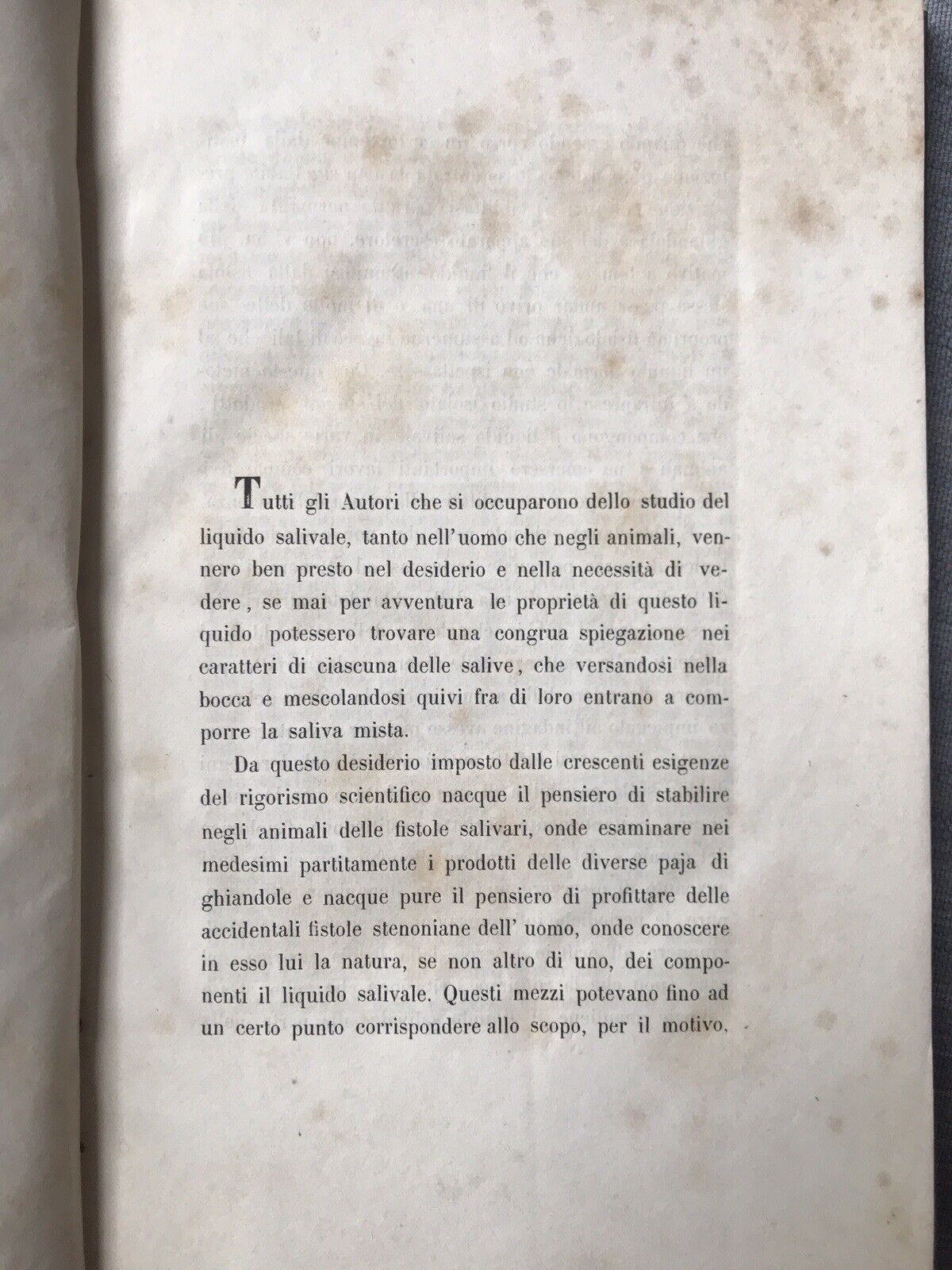 LA SALIVA UMANA, Eusebio Ohel 1864. **MEDICINA - MOLTO RARO INTROVABILE**
