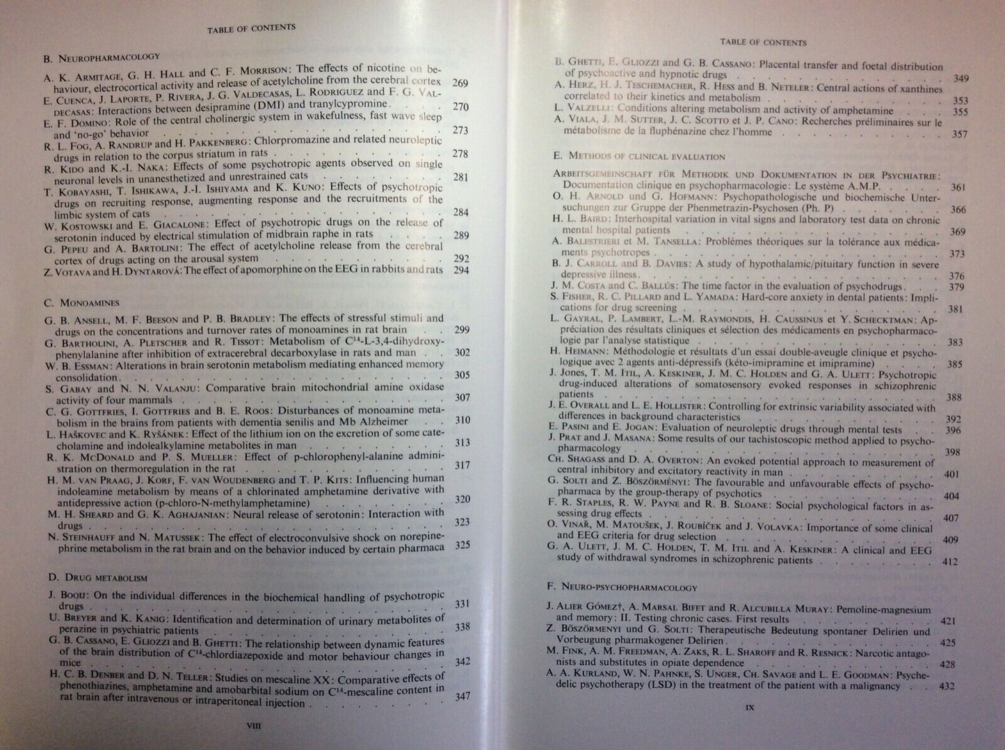 THE PRESENT STATUS OF PSYCHOTROPIC DRUGS - EXCERPTA MEDICA FOUNDATION 1969