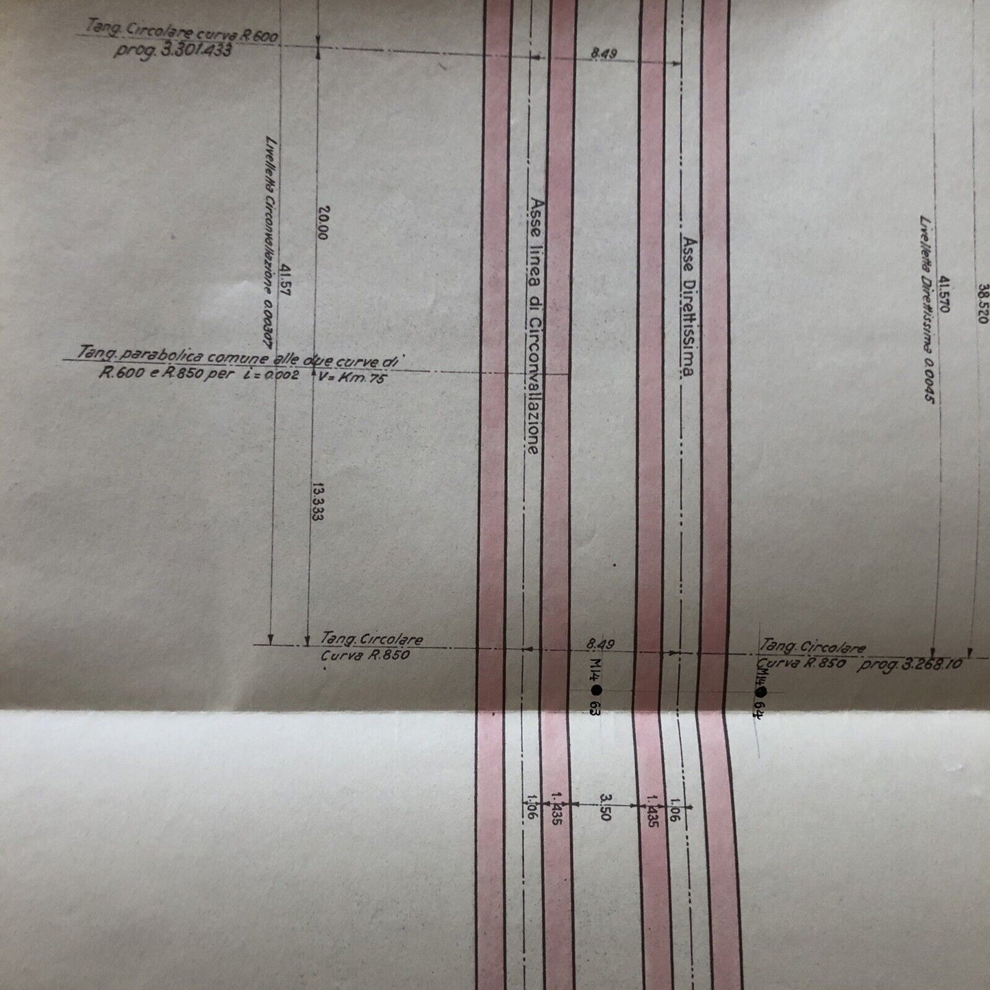 FERROVIE DELLO STATO direttissima Bologna Firenze, deviatoi intersezioni