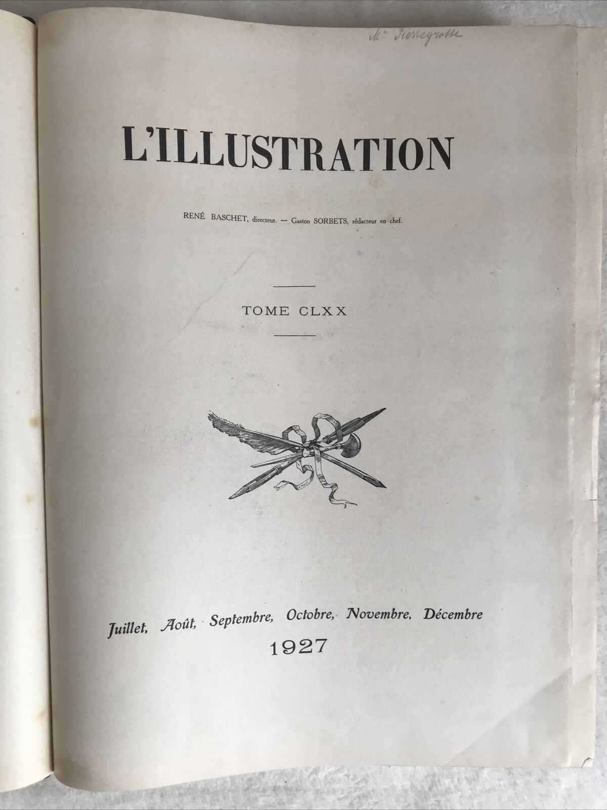 L'ILLUSTRATION TOME CLXX 1927, R. BASCHET