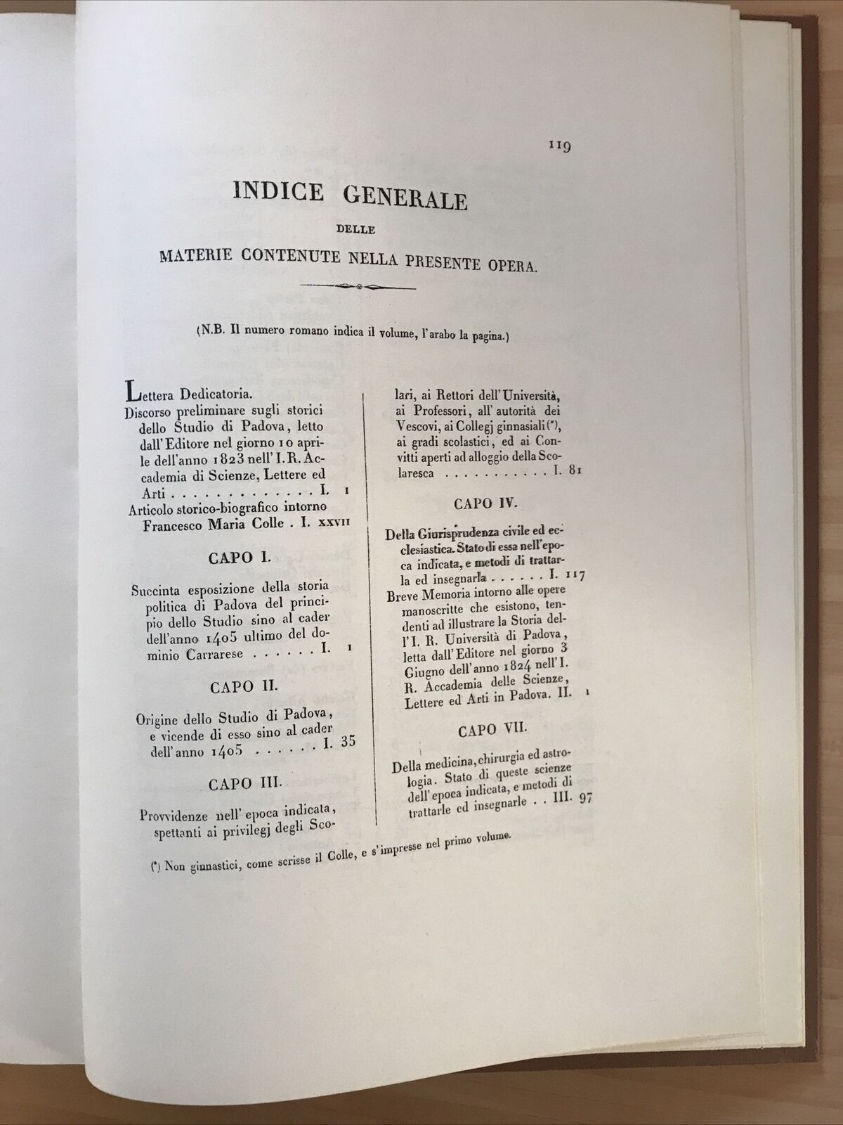 Storia scientifico - letteraria dello Studio di Padova, F. Maria Colle, A. Forni