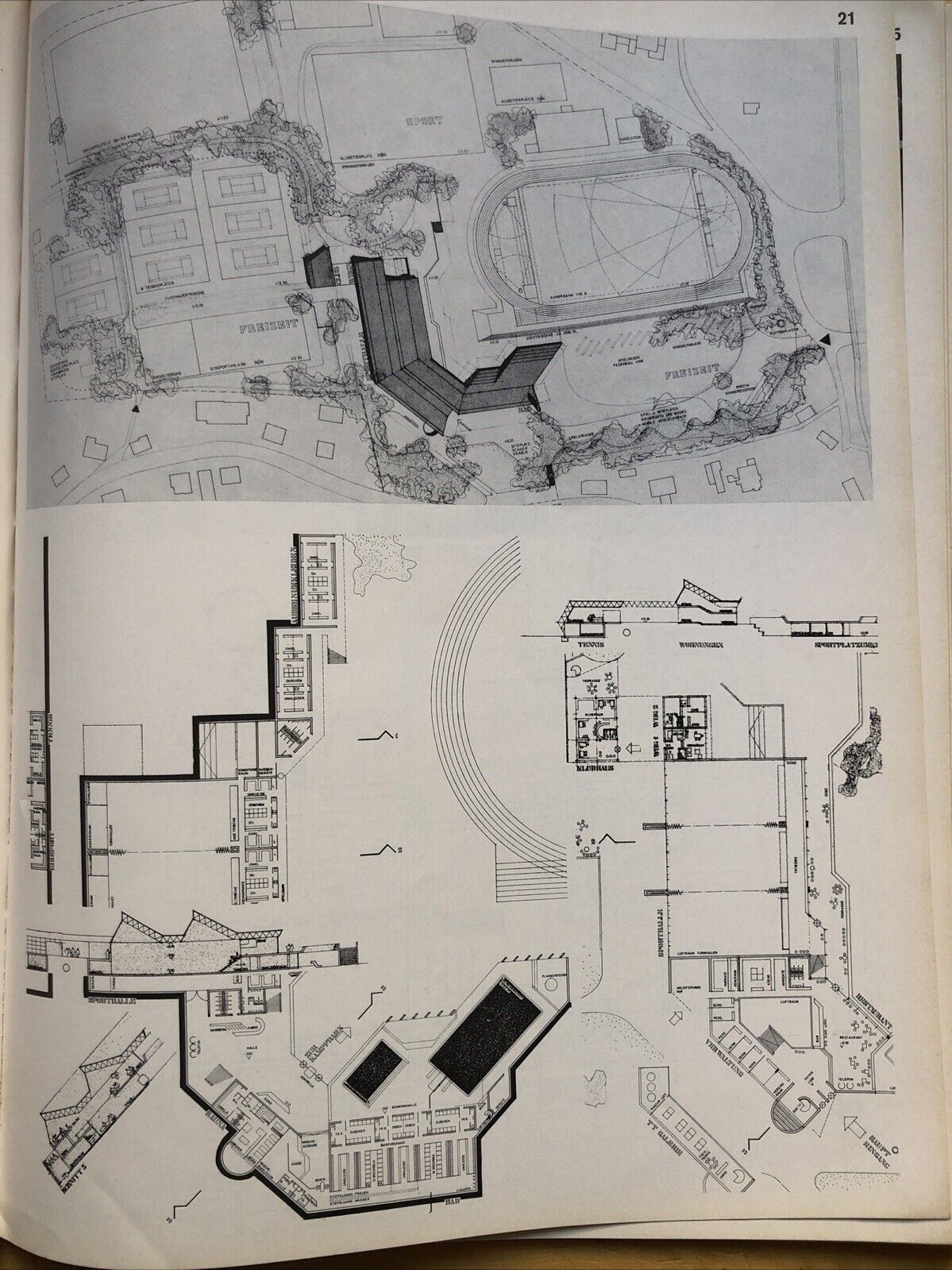 ARCHITEKTUR WETTBEWERBE 68 architecture sports game recreational facilities 1971