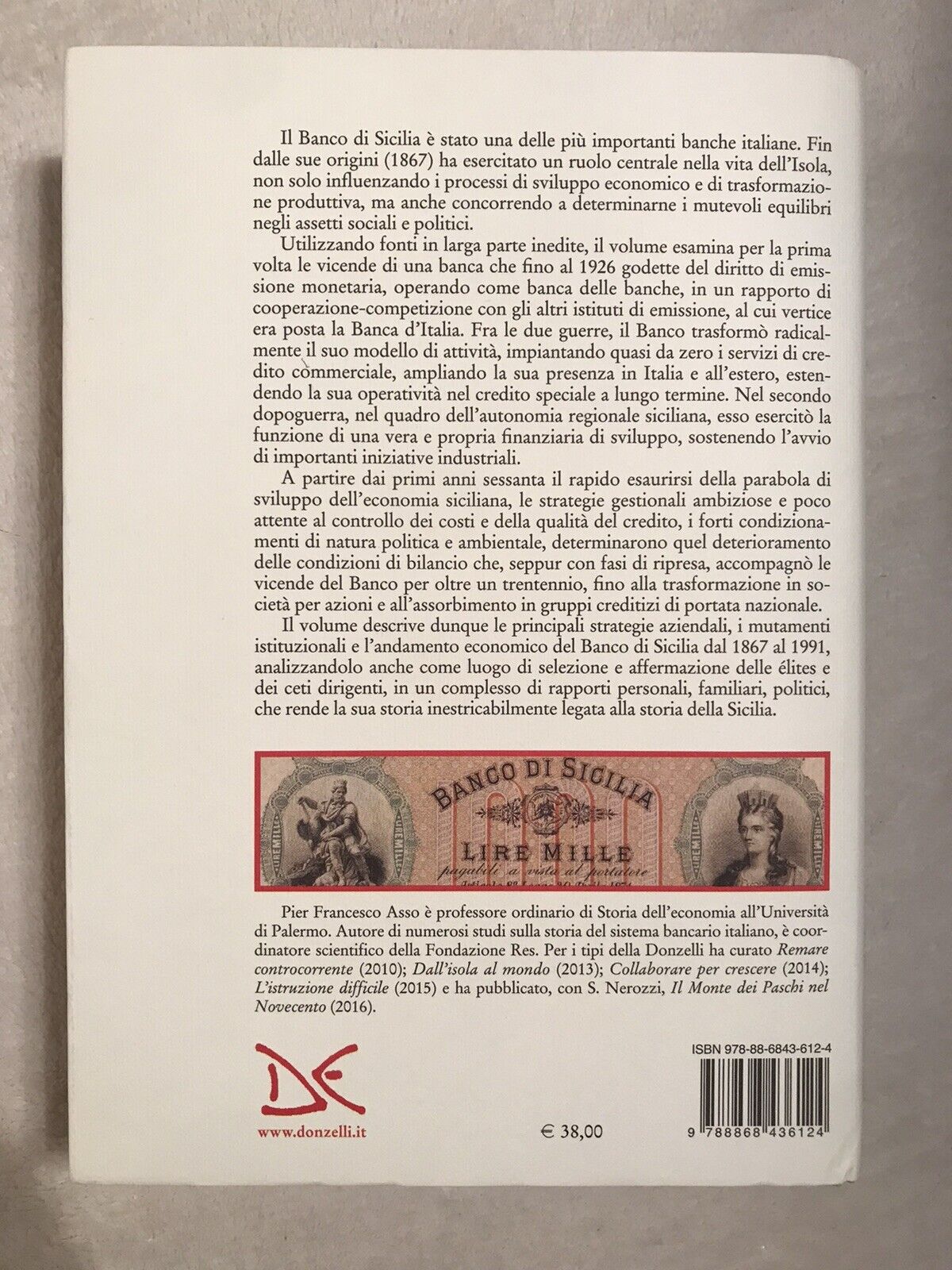 STORIA DEL BANCO DI SICILIA, fondazione Res, Pier Francesco Asso. Donzelli ed.