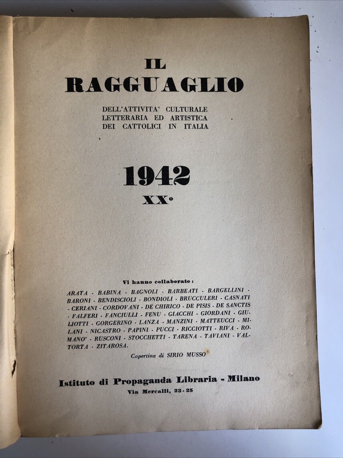 1942 IL RAGGUAGLIO istituto di propaganda libraria 1942