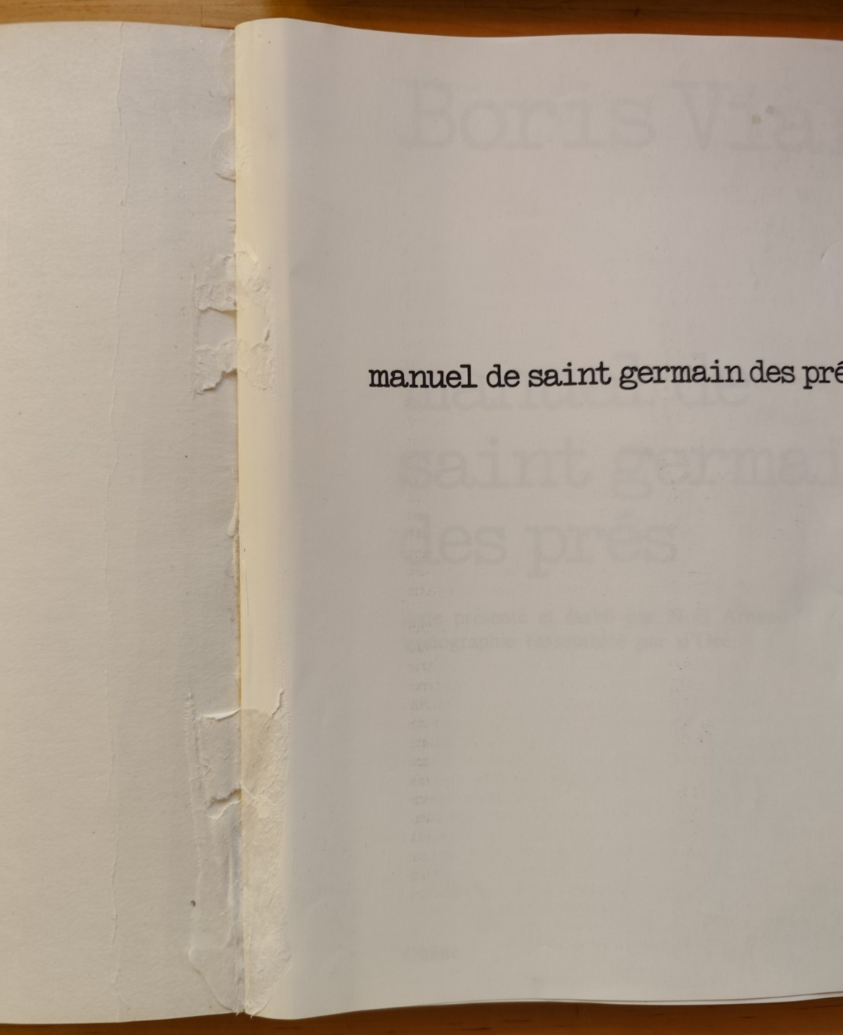 Manuel de St Germain de pres, Boris Vian, Chene 1974