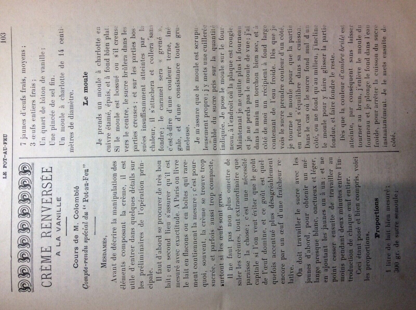 LE POT AU FEU, CUISINE 1902 ANNÉE COMPLET, BIMENSUEL, 24 NUMÉRO, DIXIÈME ANNÉE.