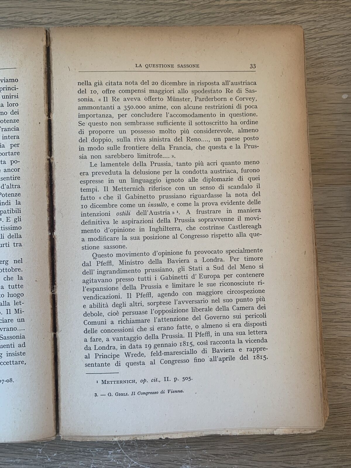 IL CONGRESSO DI VIENNA 1814 - 1815. GUIDO GIGLI. SANSONI 1938