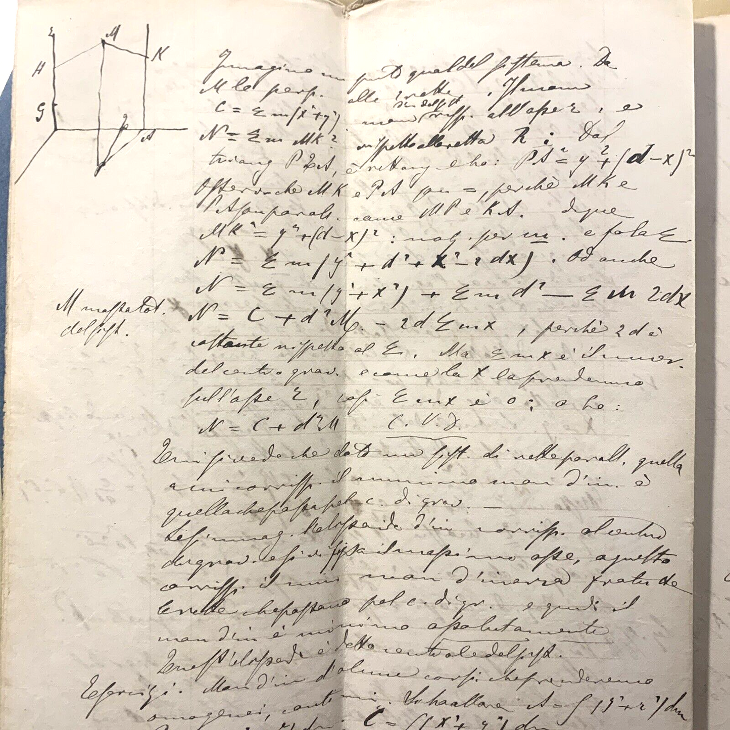 Antico Manoscritto Università di Pavia 1876, Meccanica Razionale, Carlo Formenti