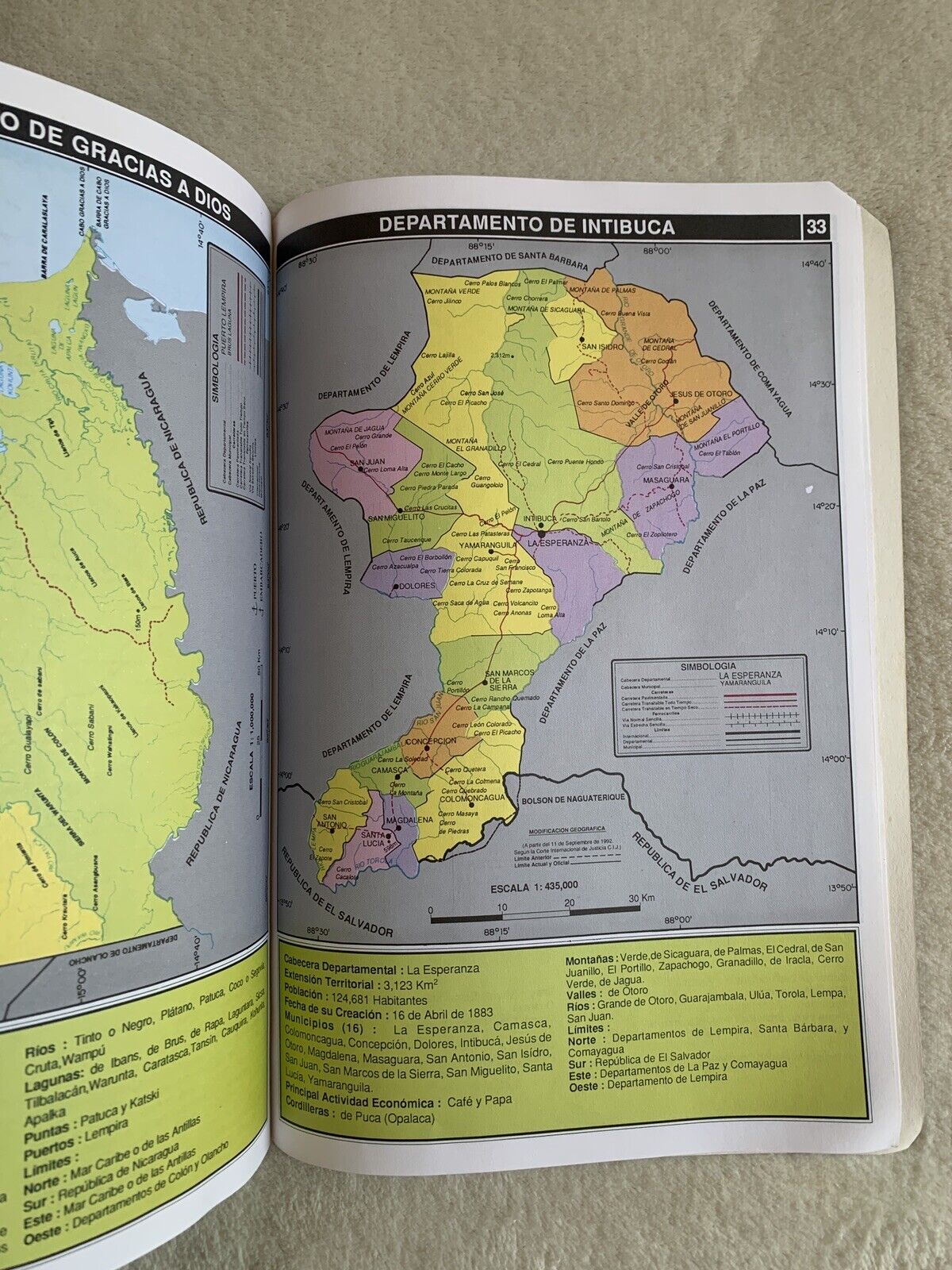 Atlas Geografico de Honduras. ediciones Ramses