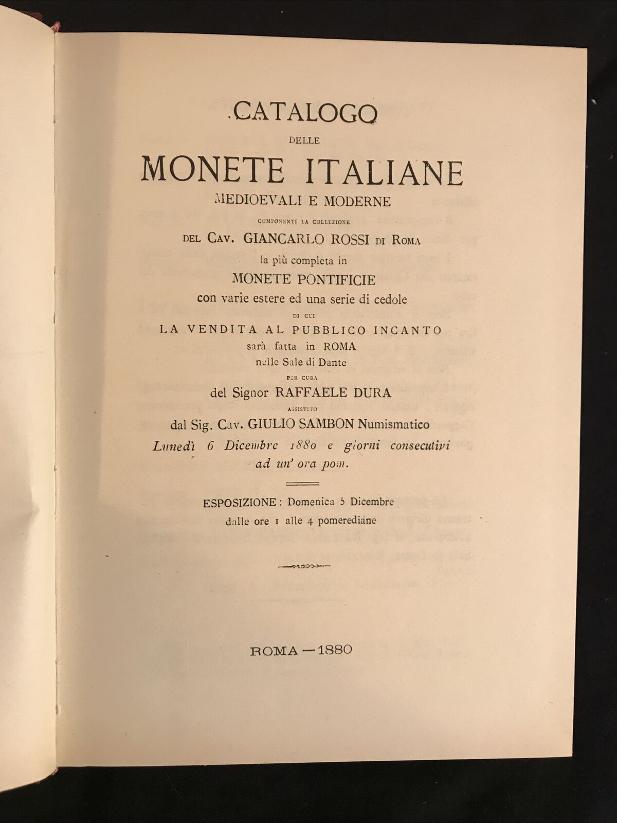 CATALOGO DELLE MONETE ITALIANE medioevali e moderne Cav. G. Rossi -A. FORNI ED.
