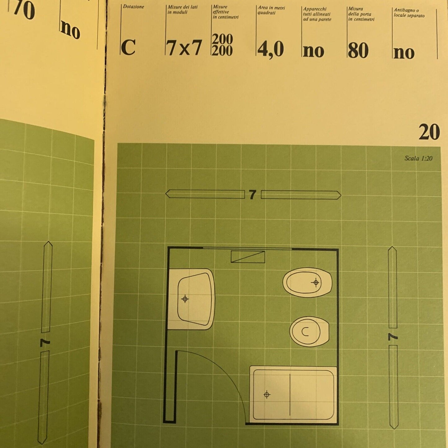 PROGETTAZIONE E AMBIENTAZIONE " IL BAGNO". MODULO 30 POZZI 1973