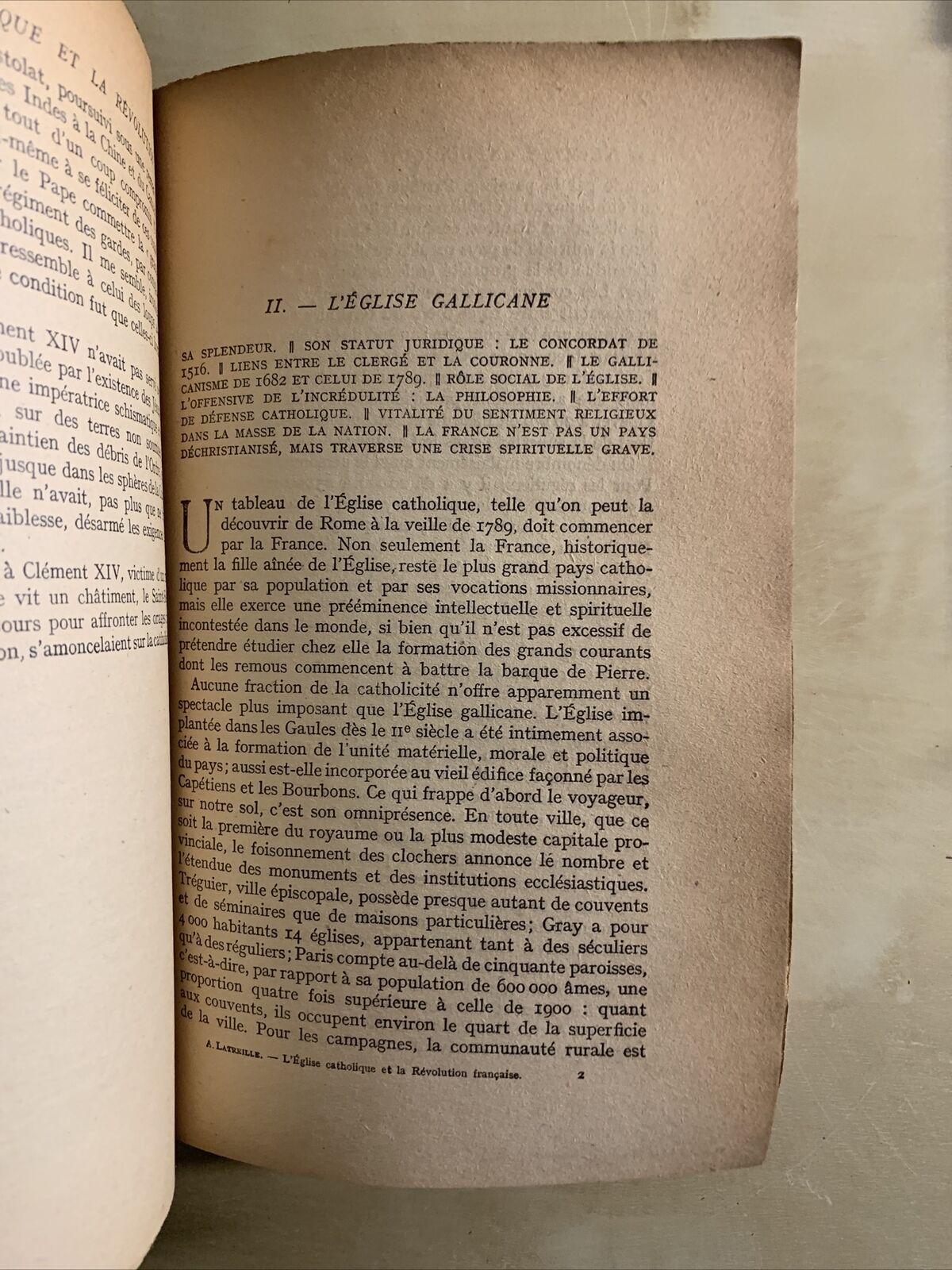 L'EGLISE CATHOLIQUE ET LA RÉVOLUTION FRANCAISE - ANDRÉ LATREILLE. HACHETTE #