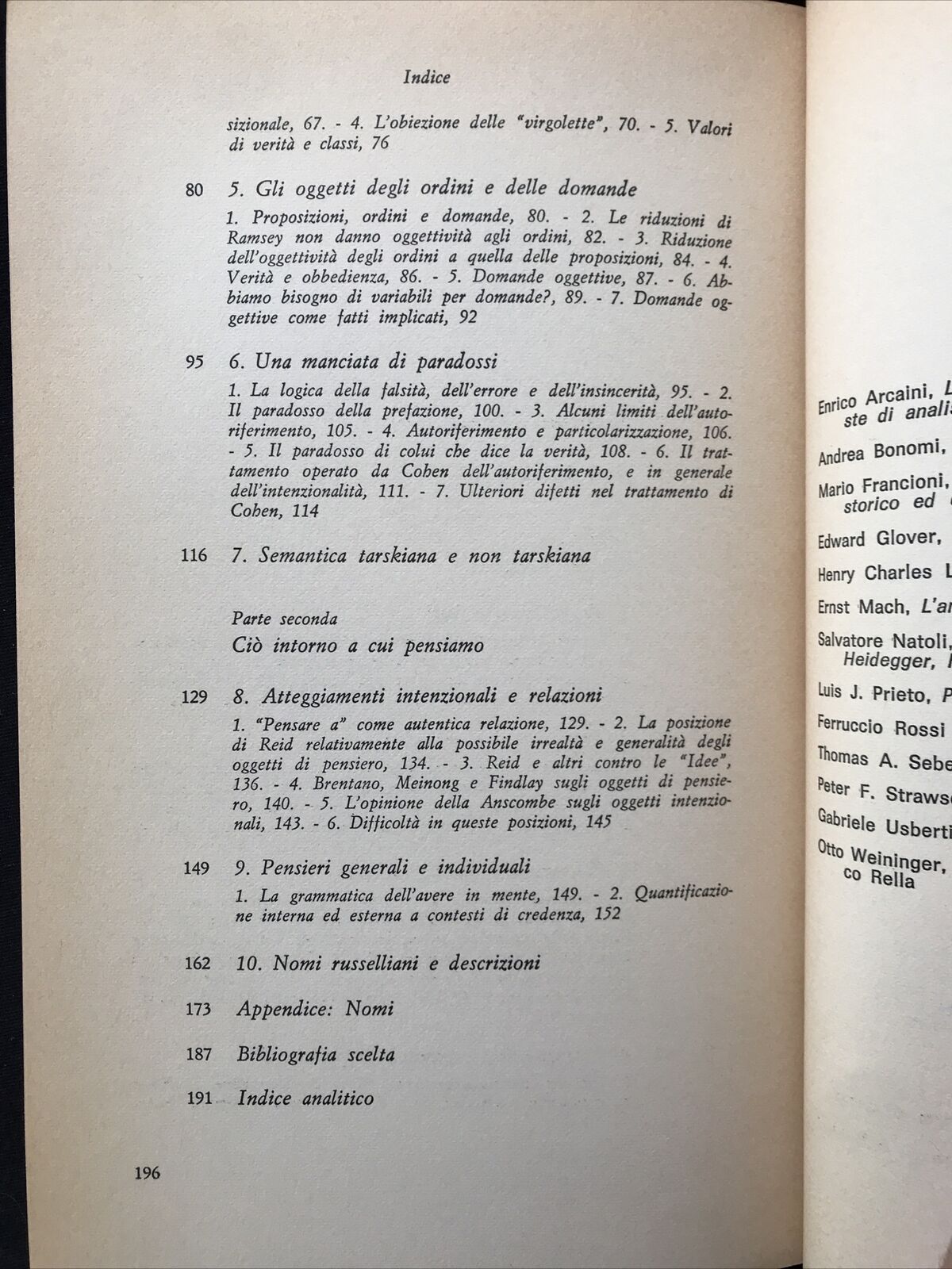 OGGETTI DI PENSIERO - Arthur N. Prior, Feltrinelli Bocca, Prima edizione 1981 #