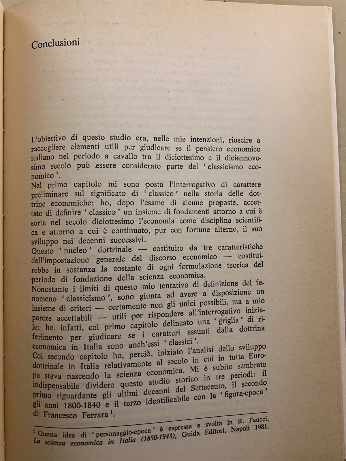 Il pensiero economico classico in Italia 1750-1860. Daniela Parisi Acquaviva