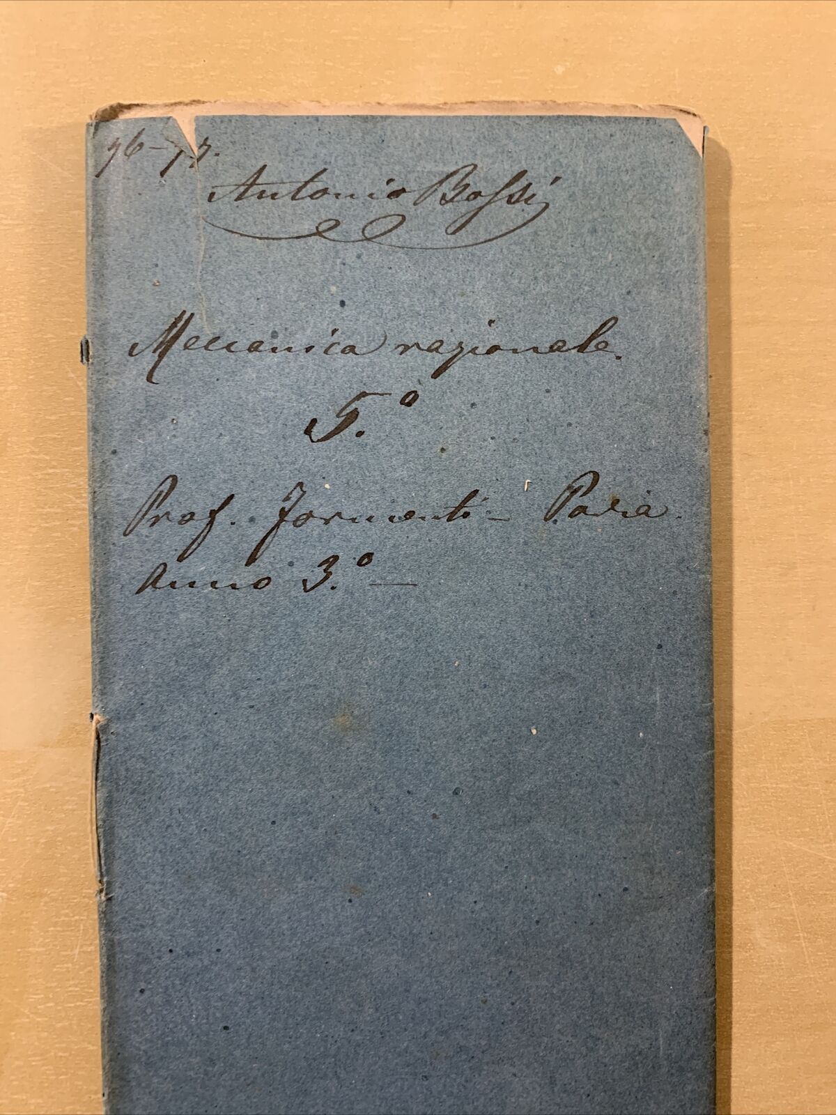 Antico Manoscritto Università di Pavia 1876, Meccanica Razionale, Carlo Formenti