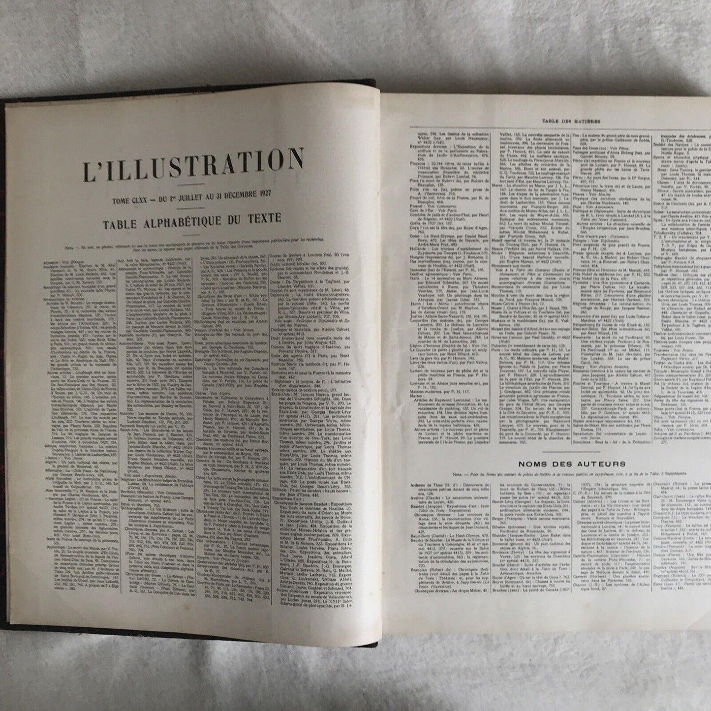 L'ILLUSTRATION TOME CLXX 1927, R. BASCHET