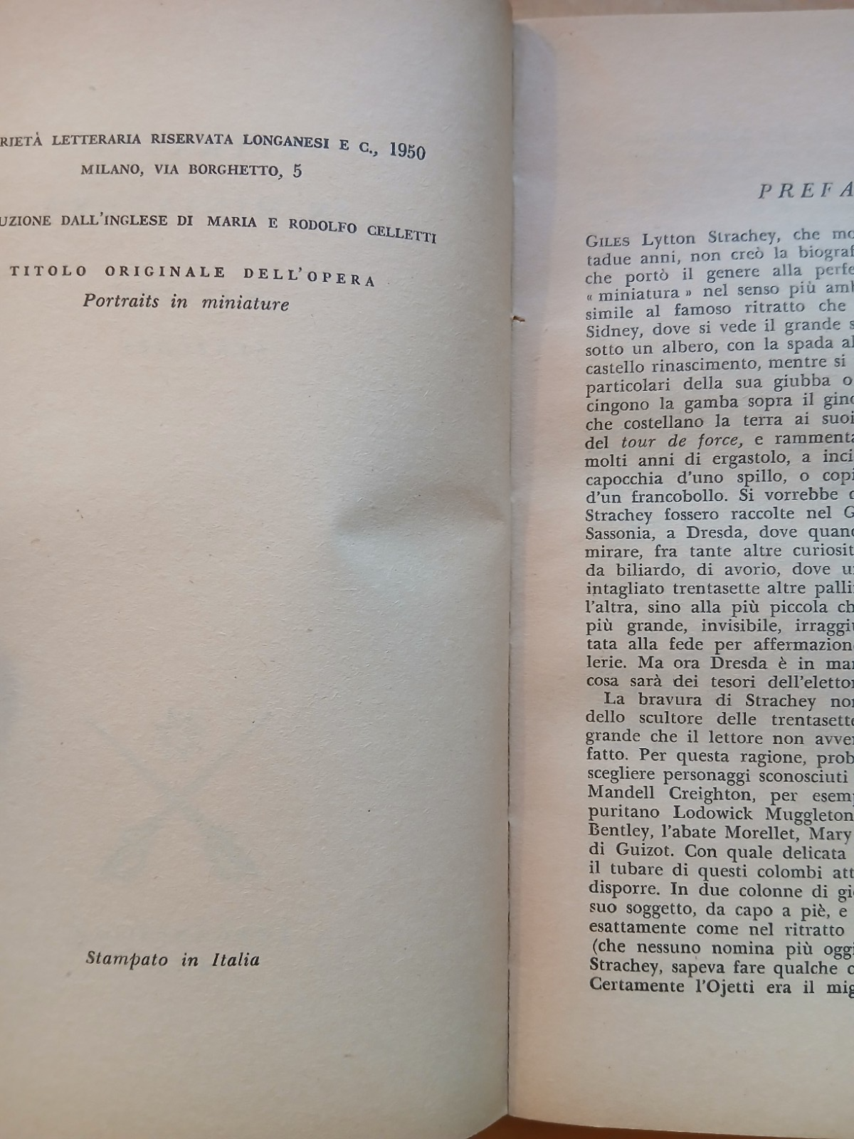 Ritratti in miniatura - Lytton Strachey - Longanesi 1950