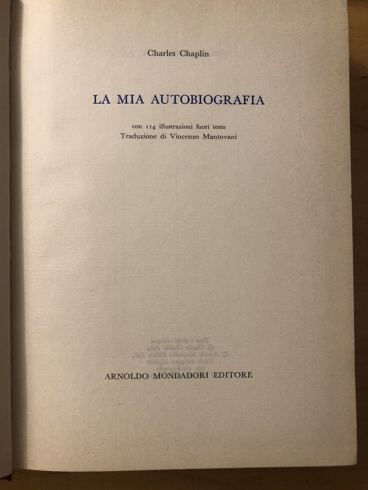 La mia autobiografia, Charles Chaplin - Mondadori 1964