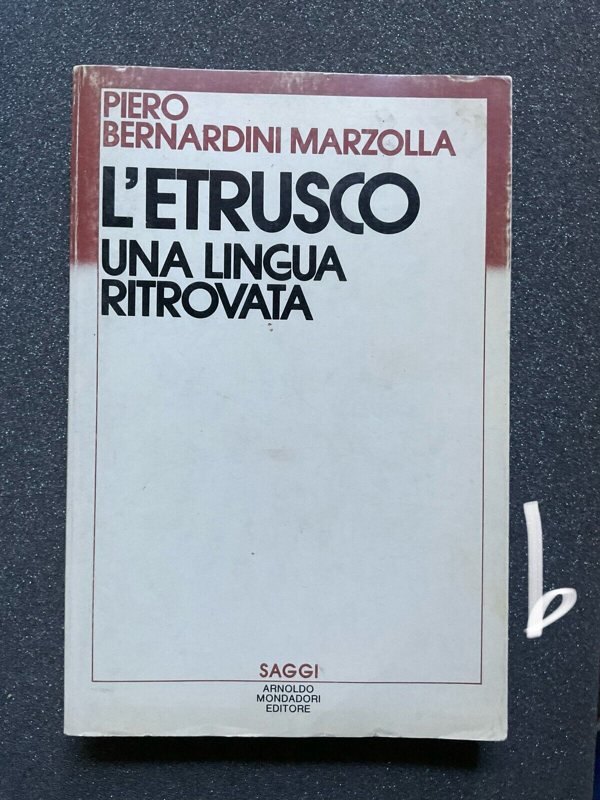 L'Etrusco una lingua ritrovata, Piero Bernardini Mazzolla. Mondadori