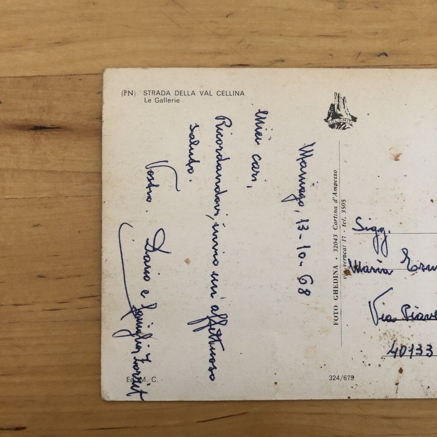 Cartolina STRADA DELLA VAL CELLINA, LE GALLERIE (PN) viaggiata