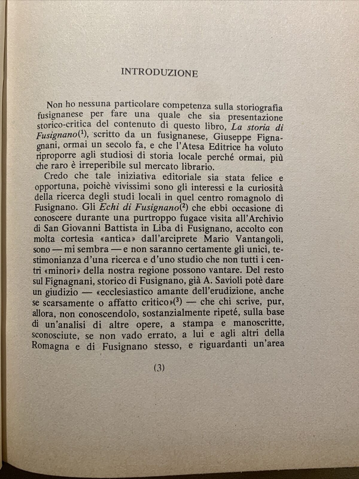 STORIA DI FUSIGNANO - Giuseppe Fignagnani. Atesa editrice 1977
