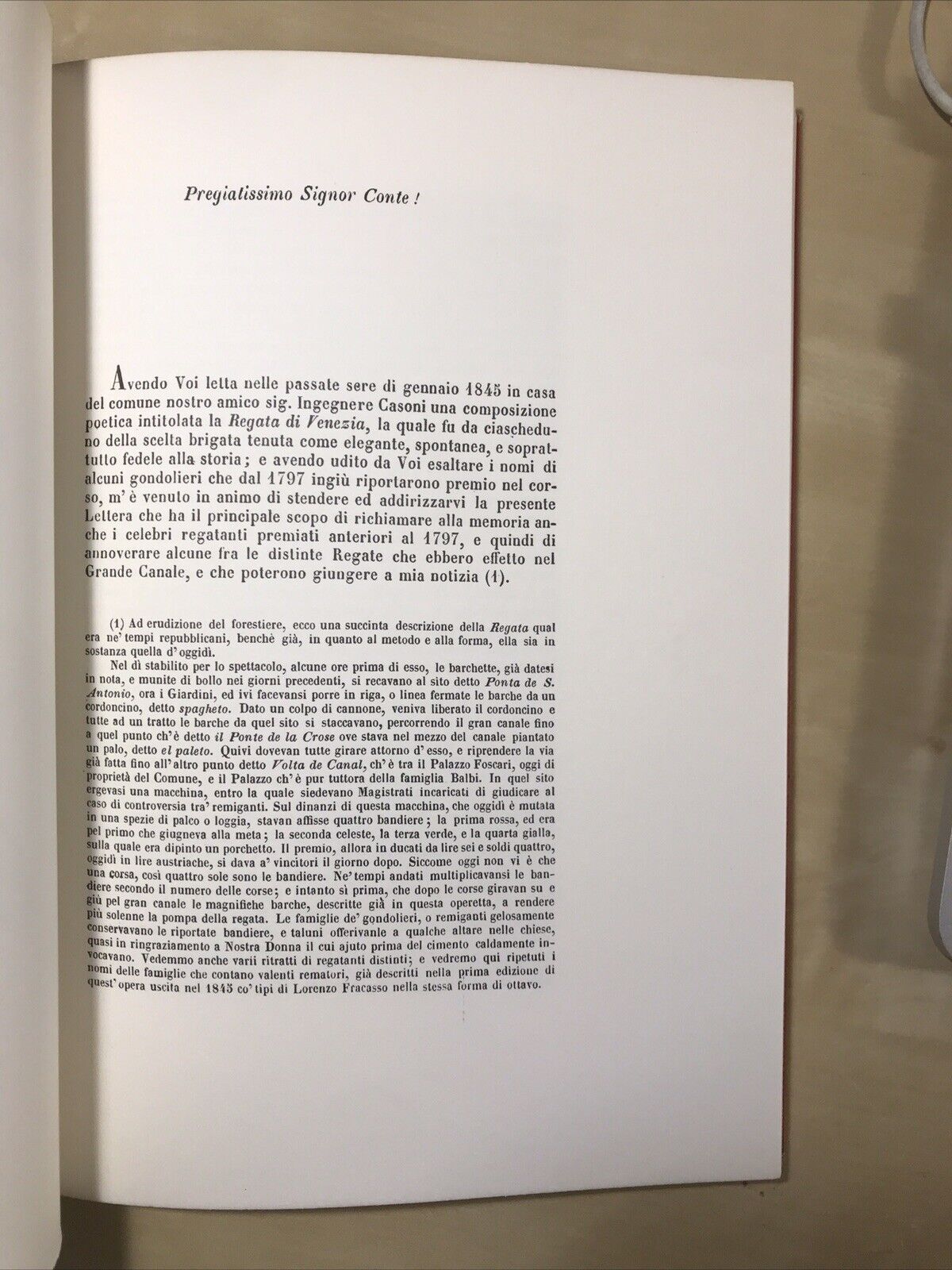 VENEZIA La Regata in Canal Grande, Composizione poetica in dialetto veneziano