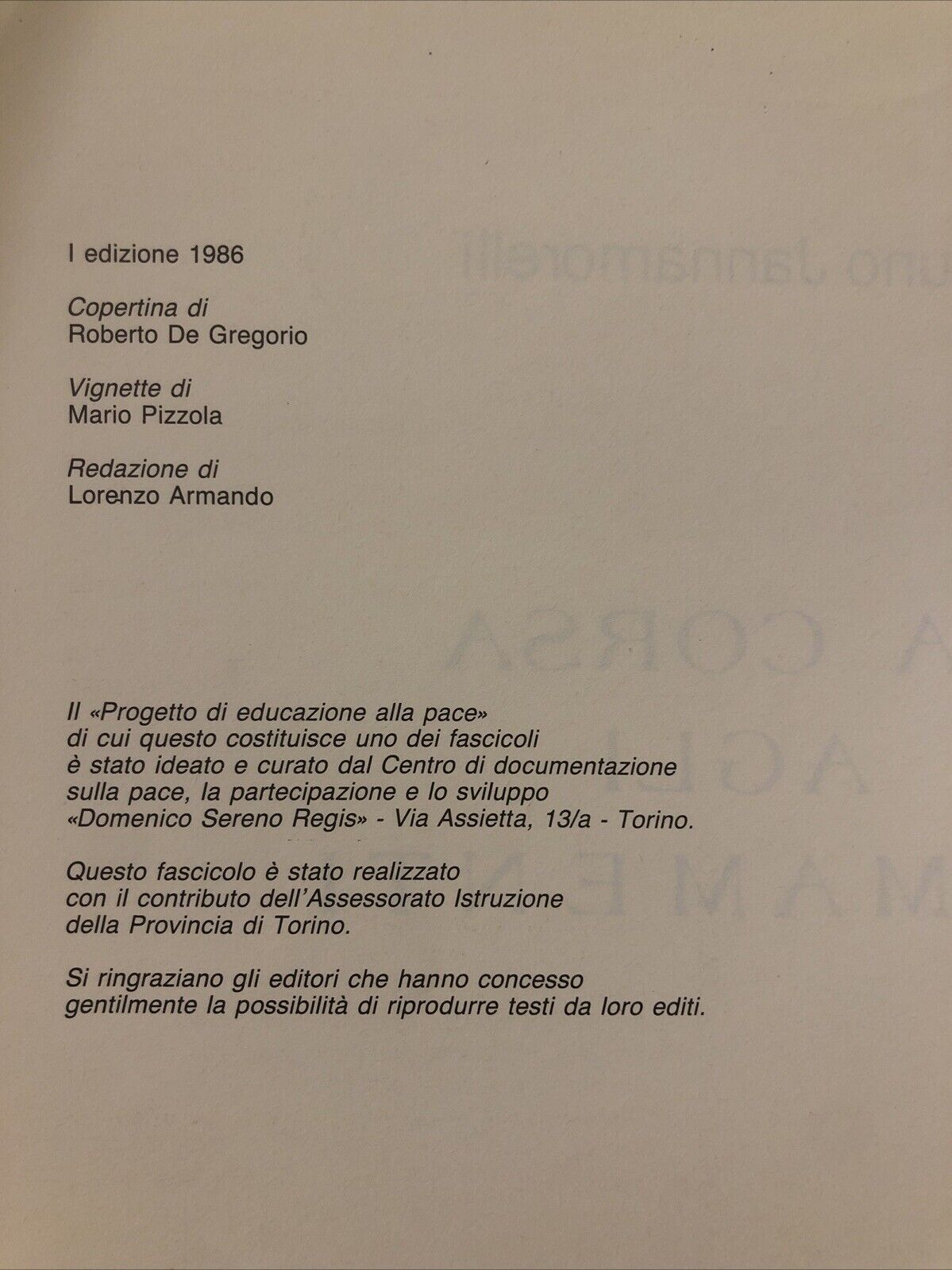 La corsa agli armamenti - Bruno Jannamorelli, edizioni gruppo Abele 1986