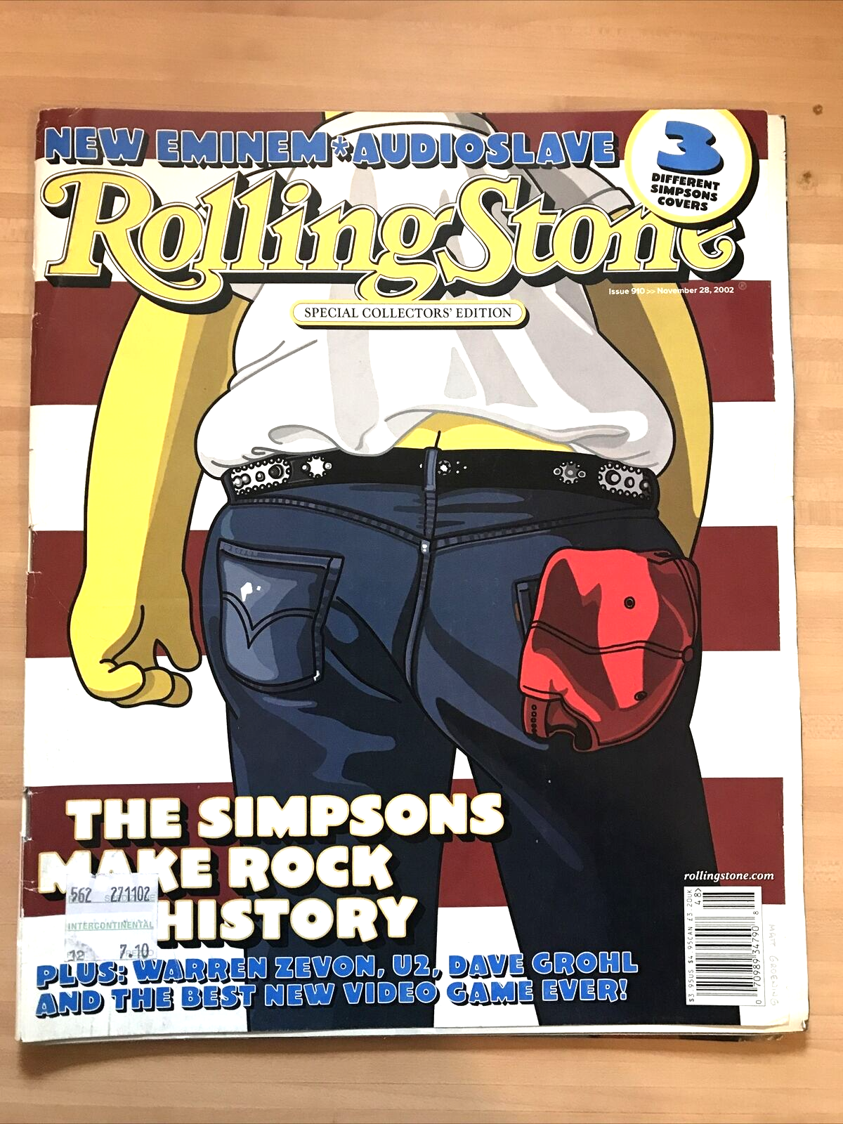 ROLLING STONE ISSUE 910, NOVEMBER 2002 - Simpsons Cover, collectors' edition