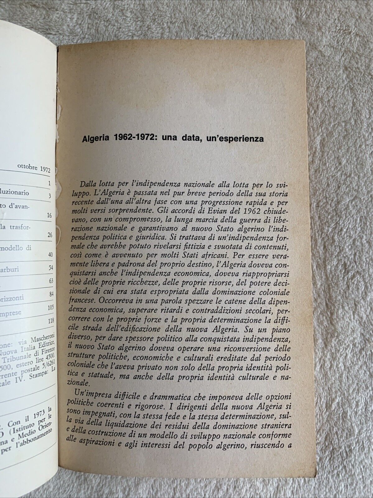 Politica internazionale 5-6 La Nuova Italia editrice. Indipendenza dell'Algeria
