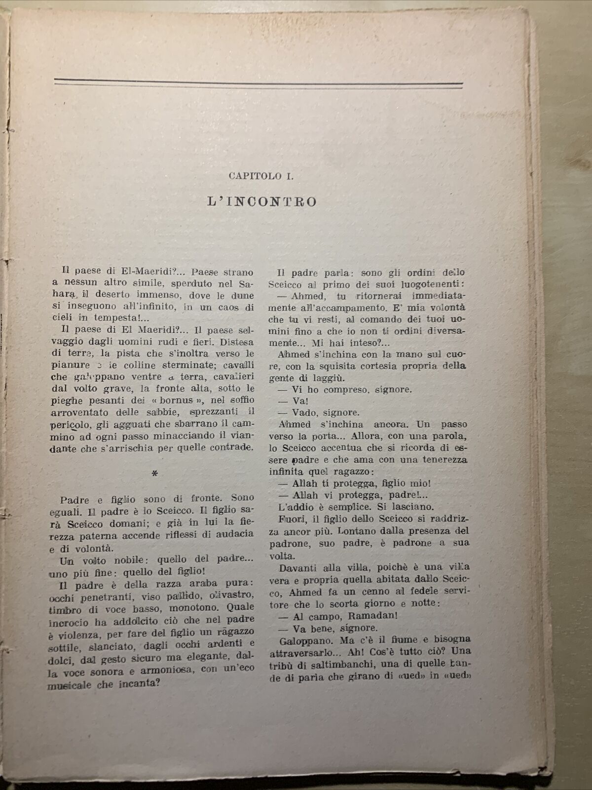 IL FIGLIO DELLO SCEICCO, Rodolfo Valentino - Vico Sinigallie 1927