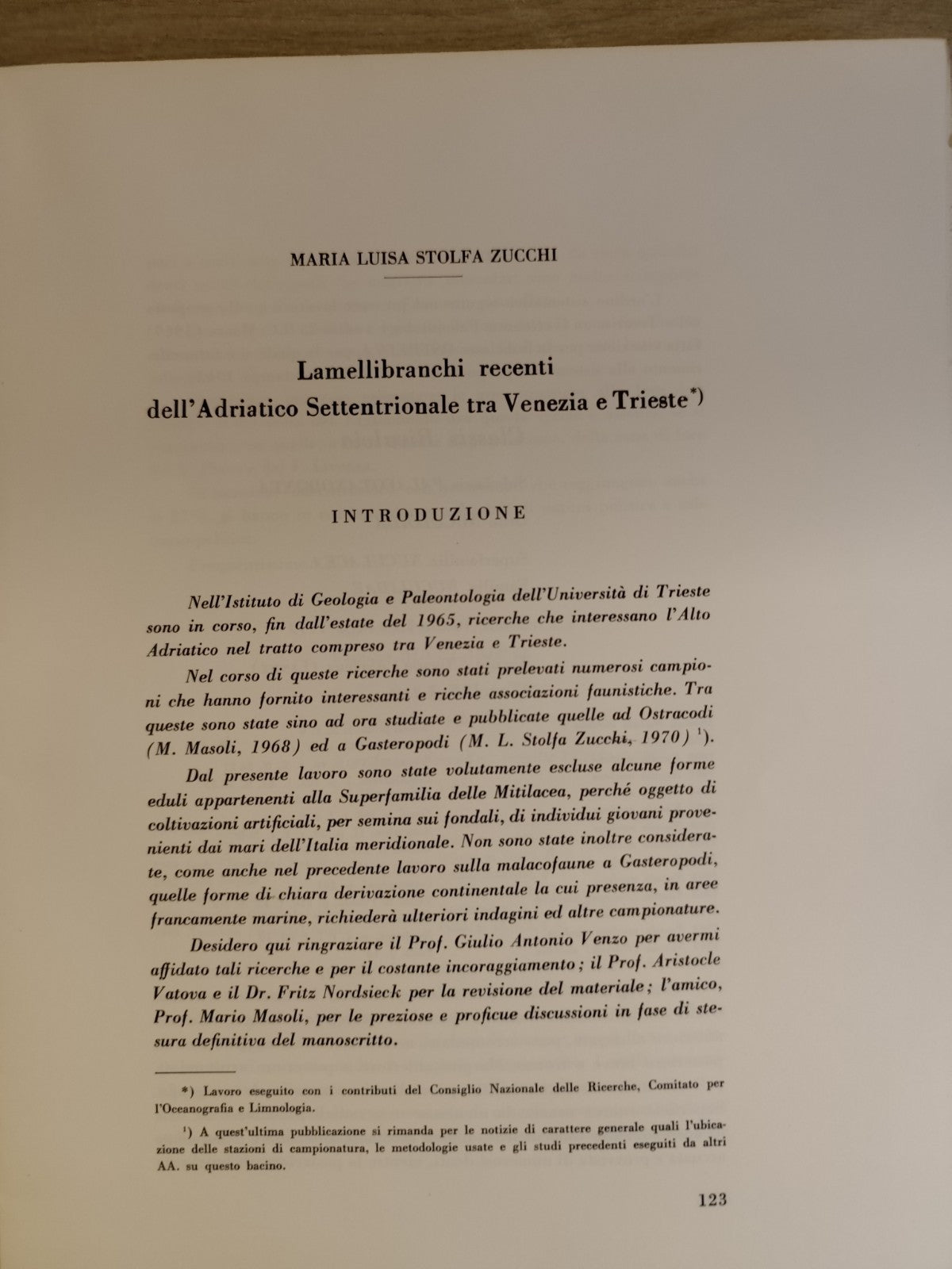 Lamellibranchi recenti Adriatico settentrionale Venezia Trieste - Stolfa Zucchi