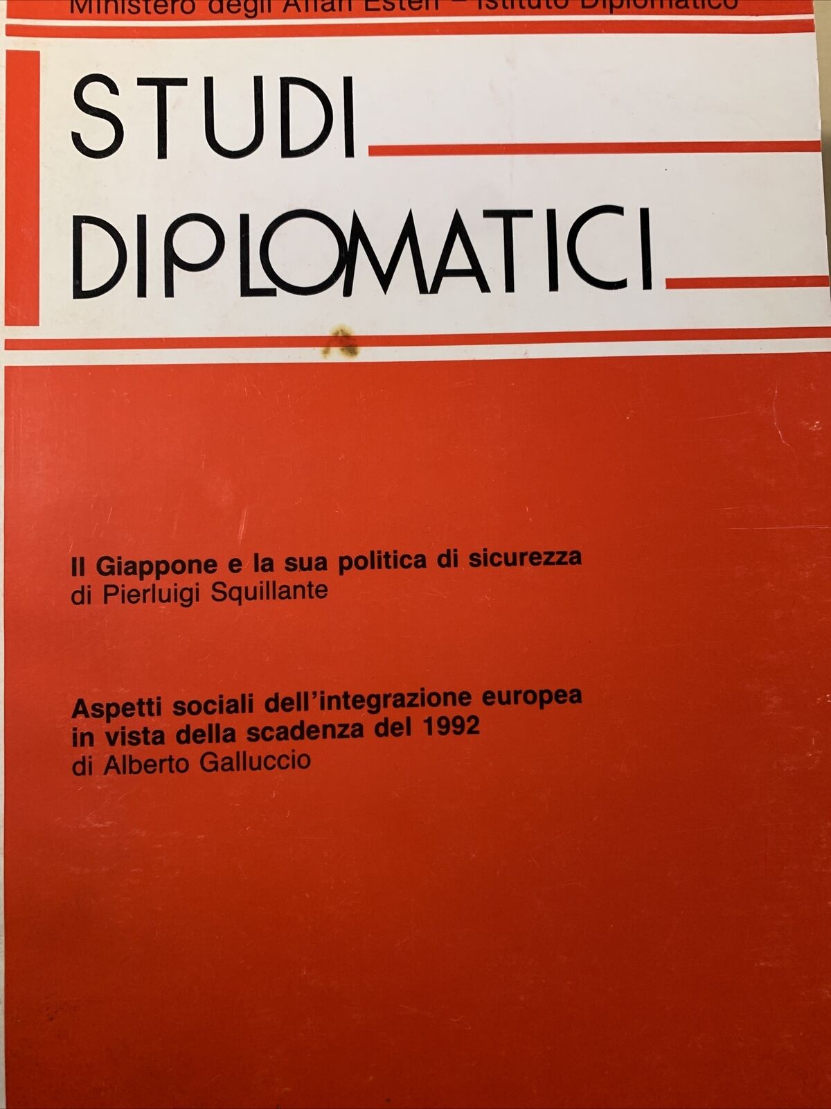 STUDI DIPLOMATICI - Ministero degli affari esteri. Istituto diplomatico 11 voll