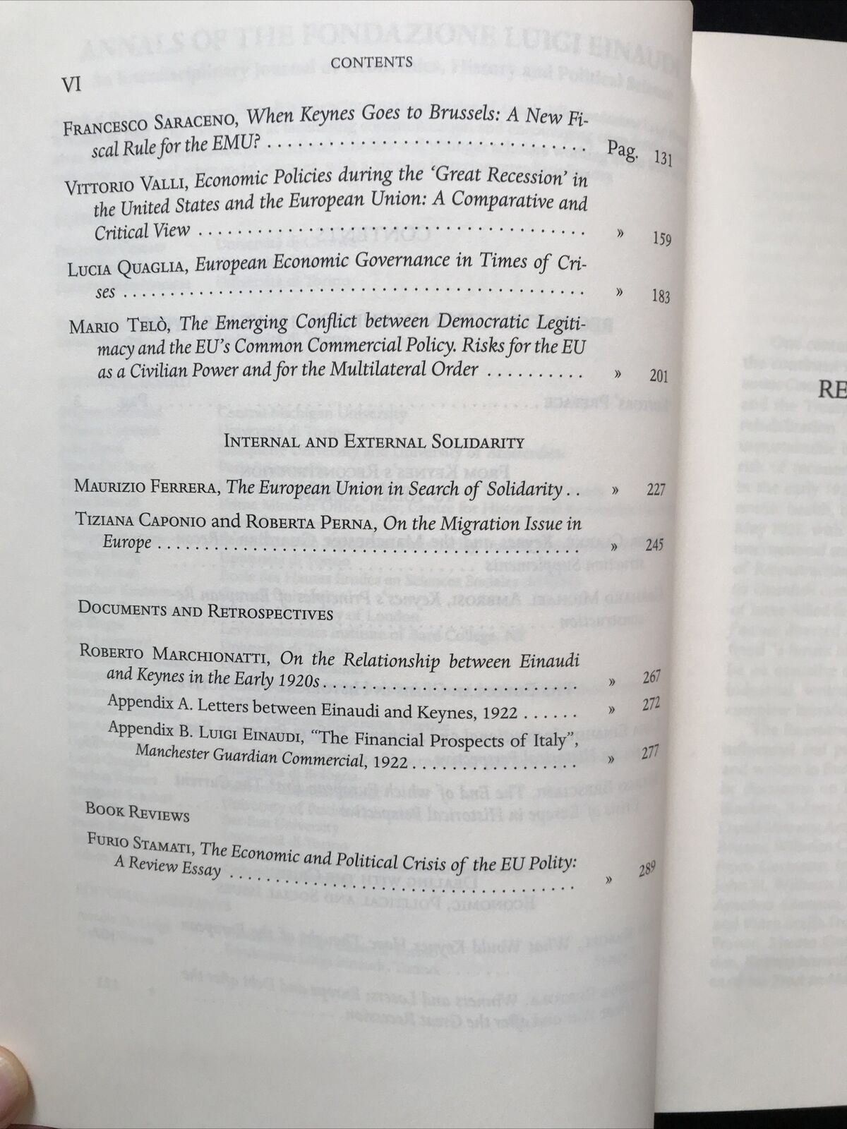 ANNALS OF THE FONDAZIONE LUIGI EINAUDI An interdisciplinary journal of economics