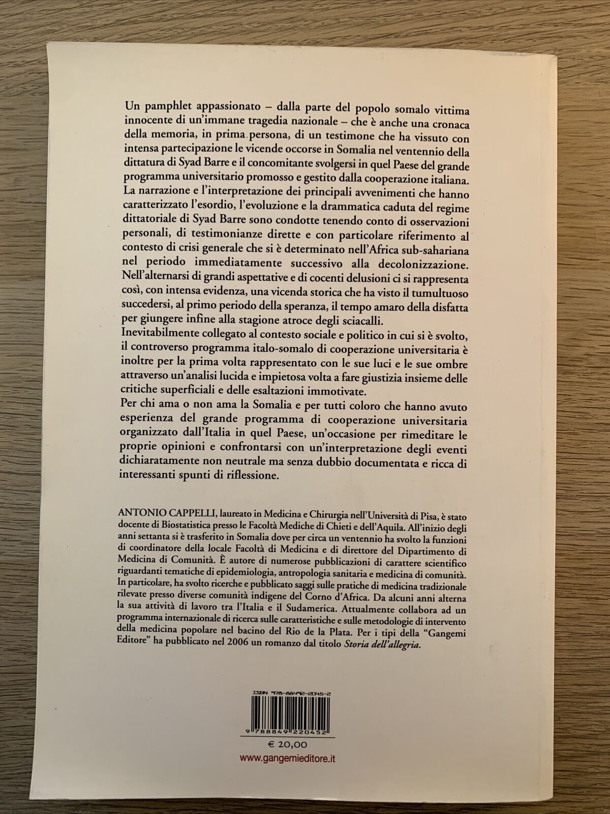 SOMALIA il sangue l'incenso. Antonio Cappelli, Gangemi editore 2011