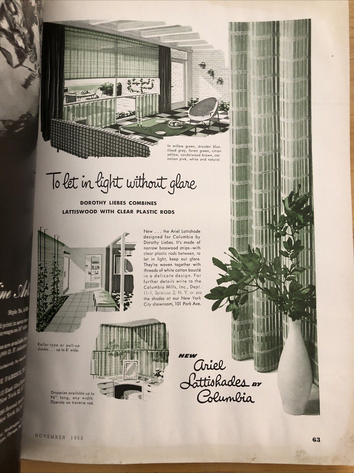 INTERIORS MAGAZINE NOVEMBER 1953. Interiors, design, architecture. Olga Gueft