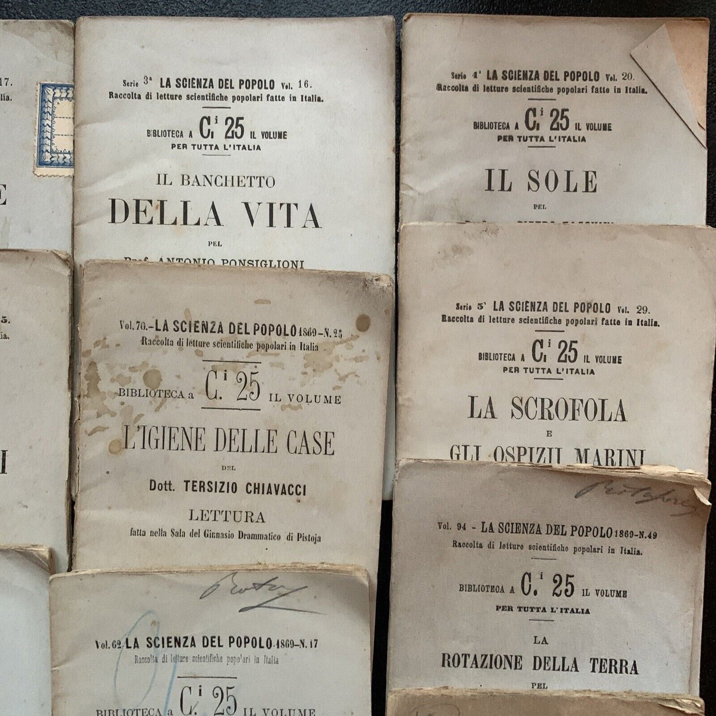 LA SCIENZA DEL POPOLO letture scientifiche popolari 1867 - 1869. 12 VOLUMI #