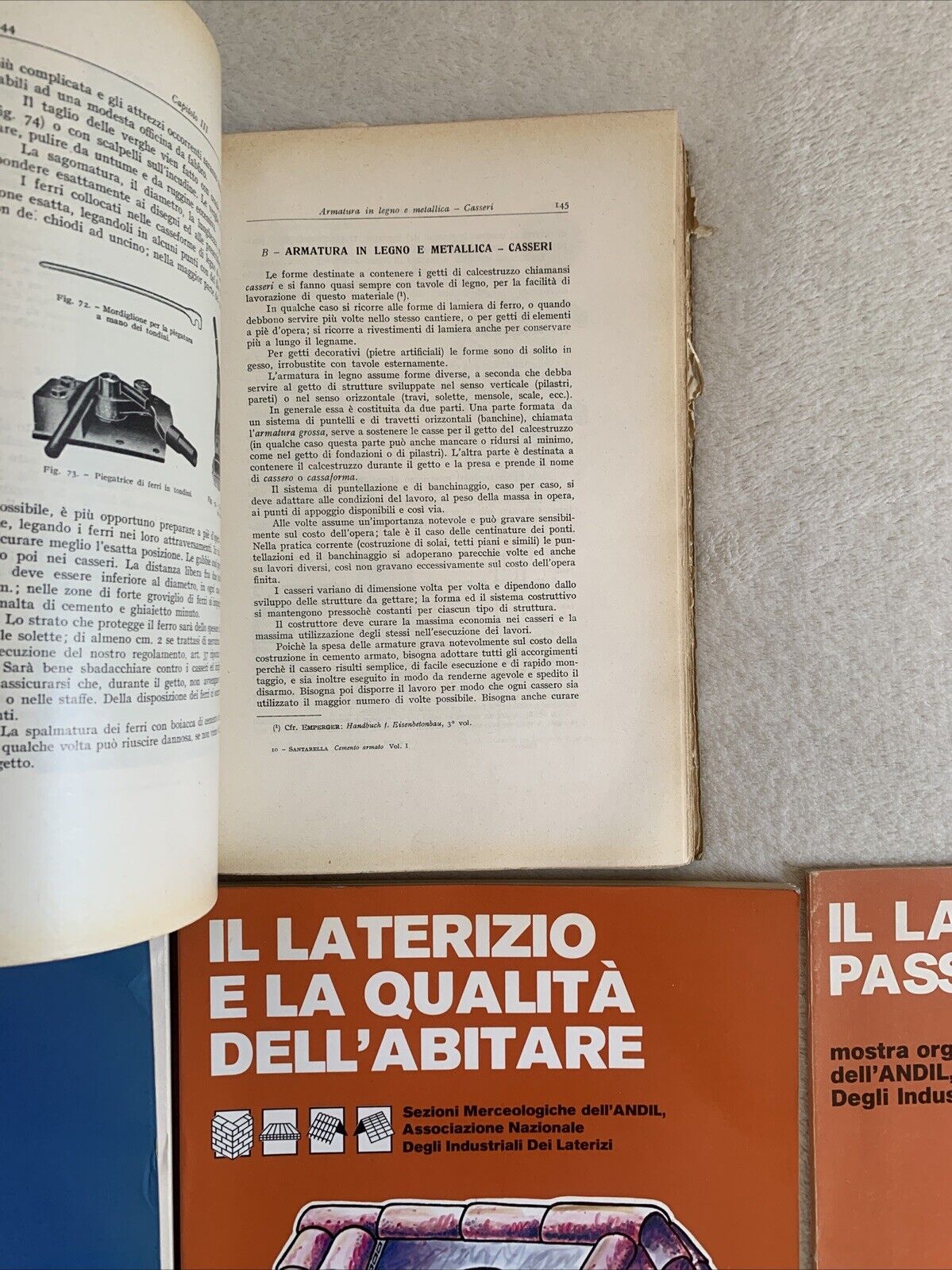 Il Cemento Armato - Santarella, Il laterizio, Principi di progettazione 4 voll.