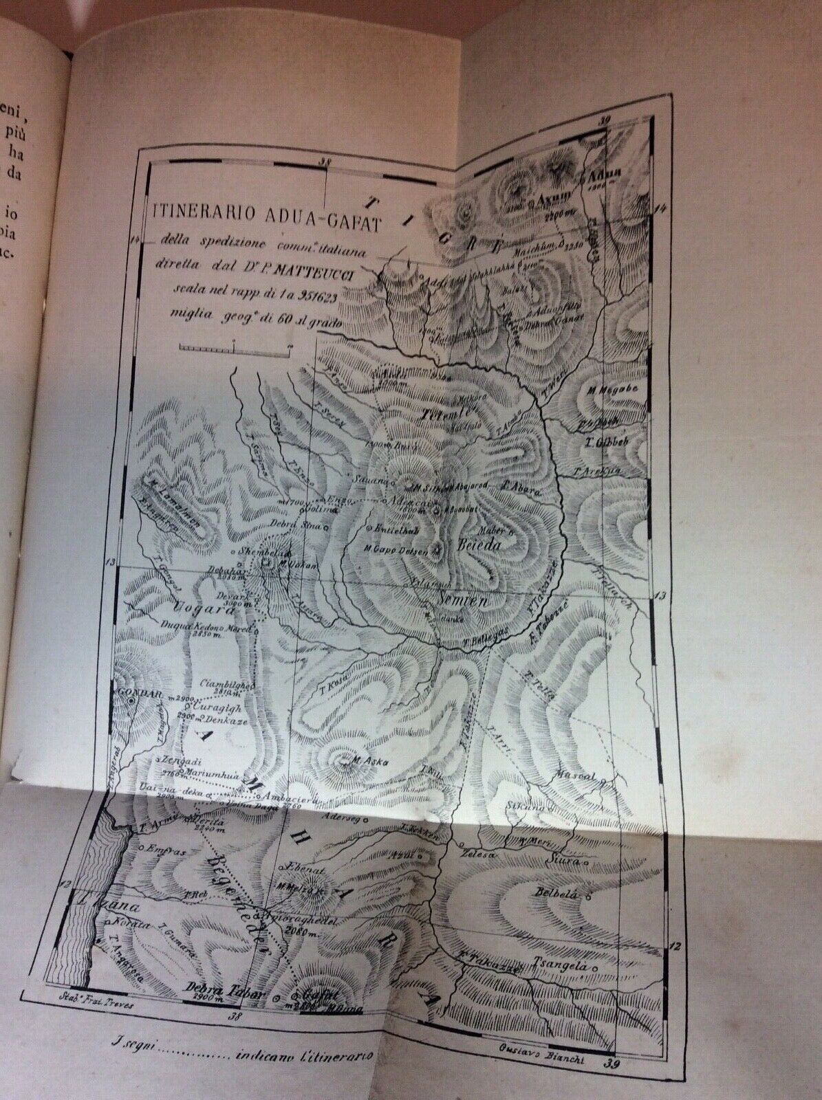 IN ABISSINIA VIAGGIO DI PELLEGRINO MATTEUCCI, TREVES 1880 con tre carte geografi