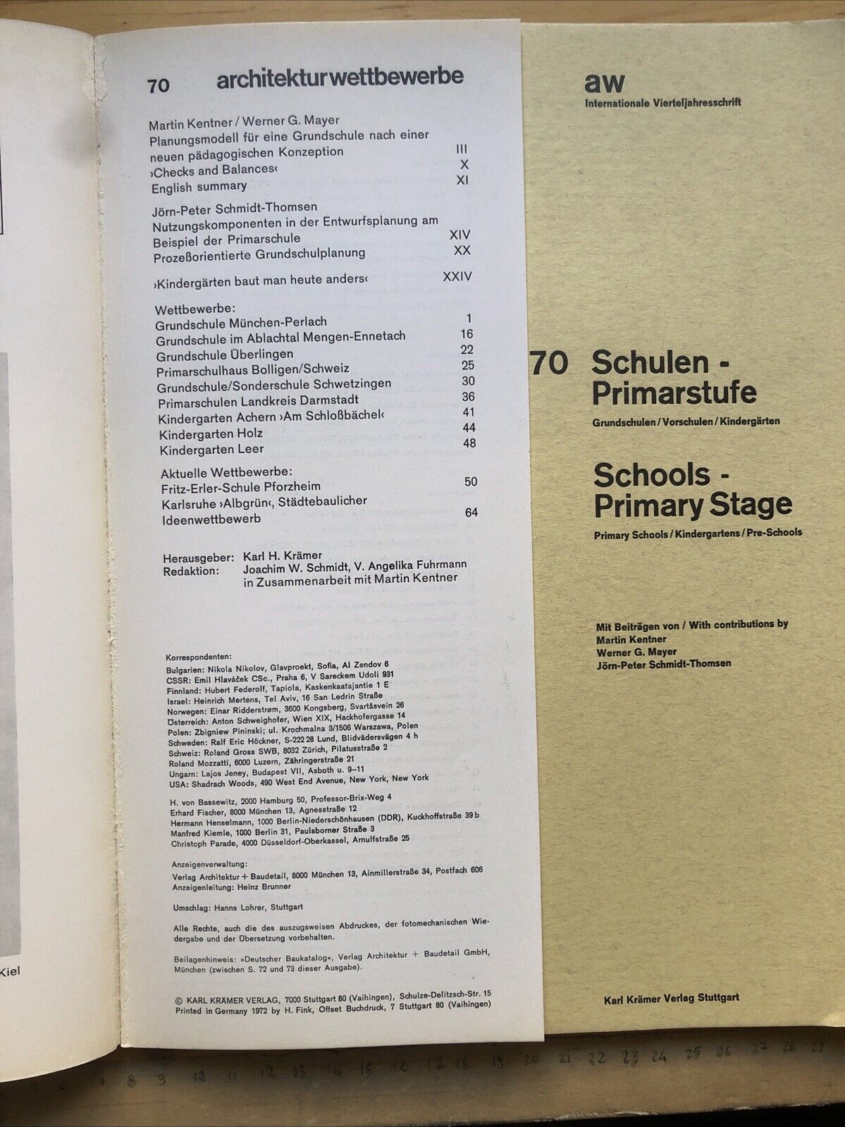 ARCHITEKTUR WETTBEWERBE 70 architettura architecture - Schools Primary 1972