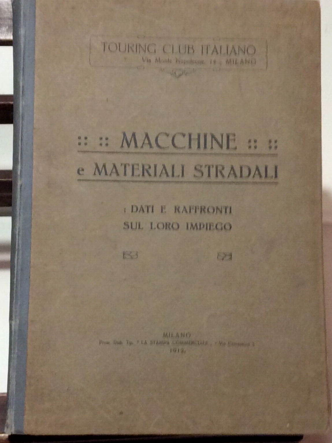 MACCHINE E MATERIALI STRADALI TOURING CLUB 1912