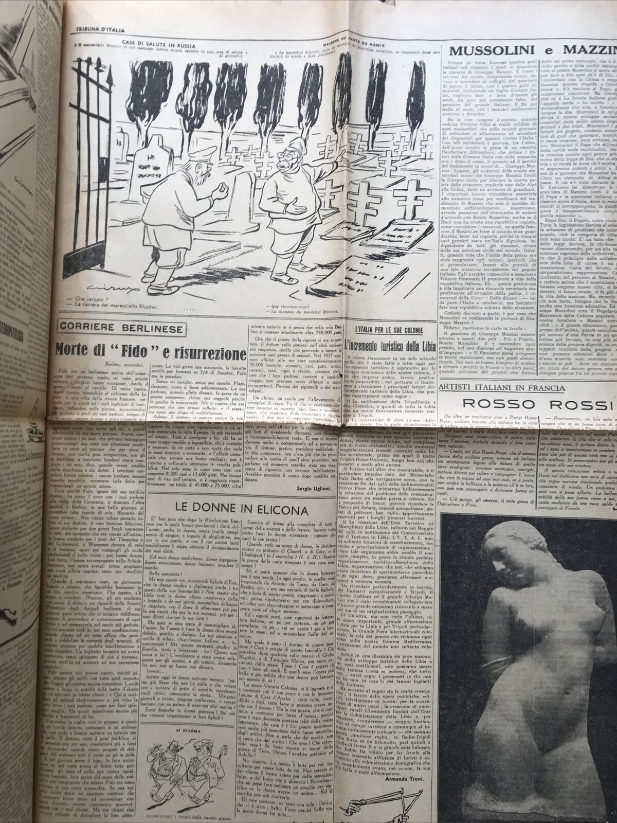TRIBUNA D'ITALIA anno 2 n 48 -ANNO 1938 - POLITICA - SATIRA POLITICA