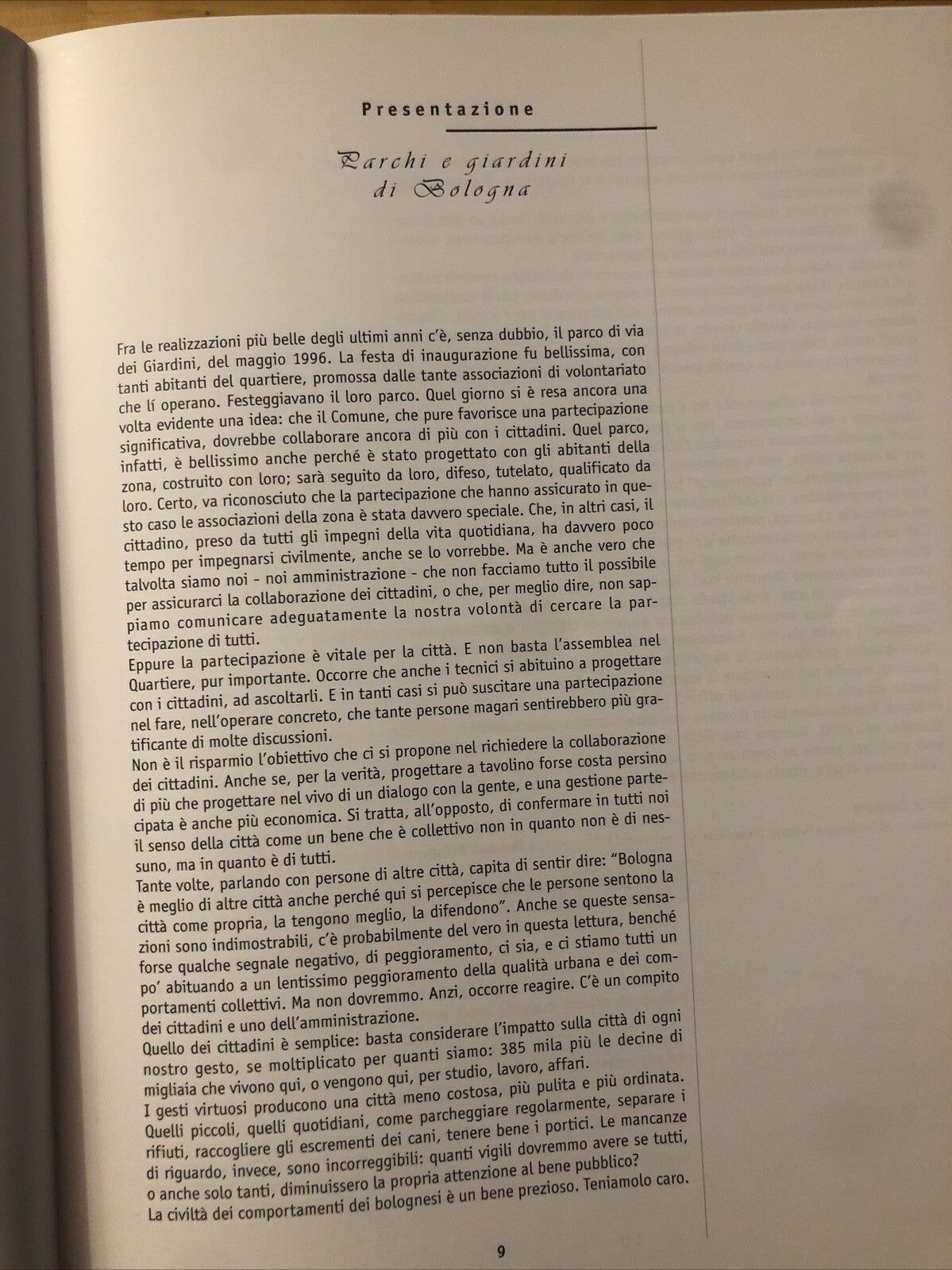 Parchi e Giardini di Bologna una guida sul verde della città, ed. Compositori